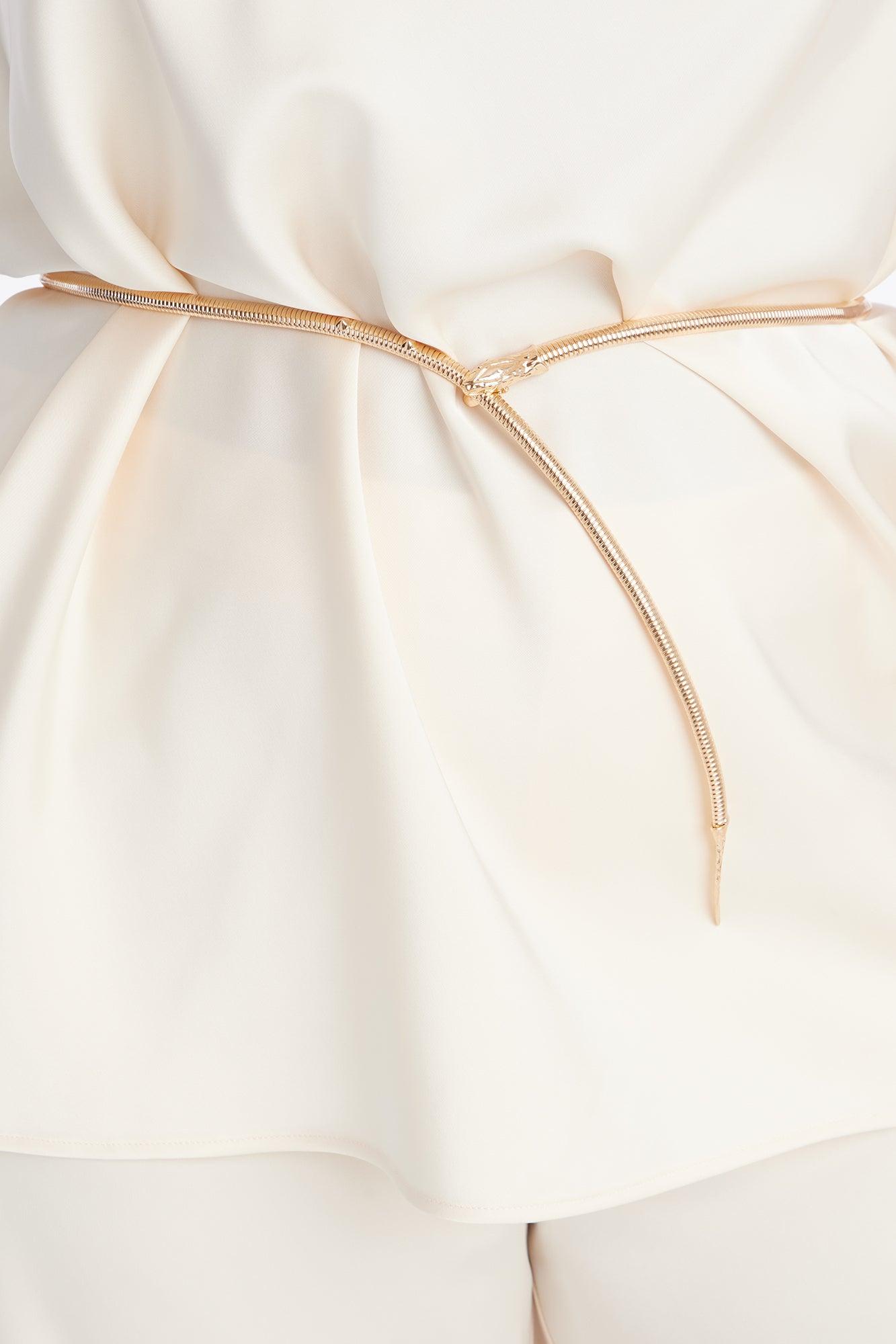 Malu Satin Halter Balloon Pant Set - Cream Female Product Image