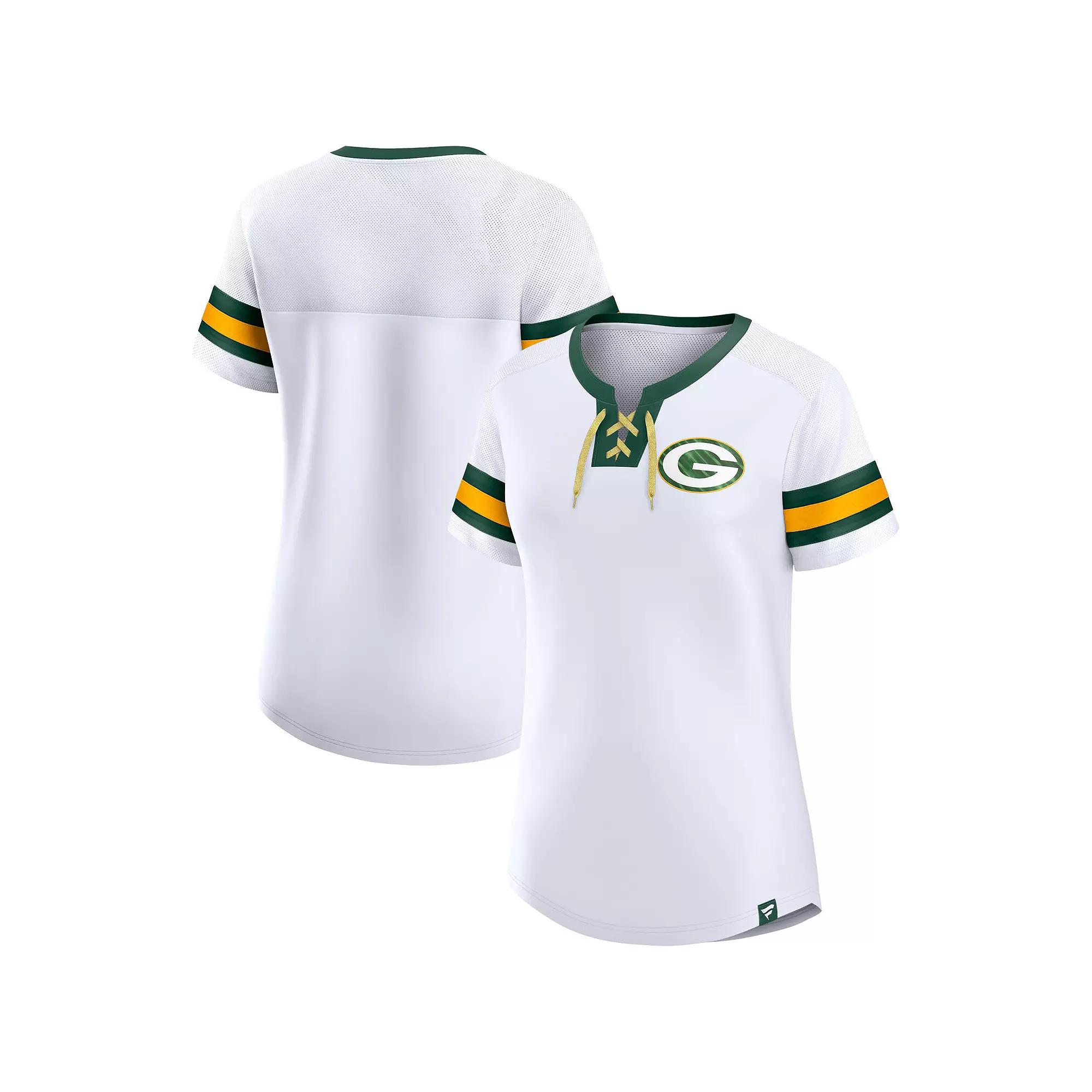 Women's Fanatics Branded White New England Patriots Sunday Best Lace-Up T-Shirt,  Product Image