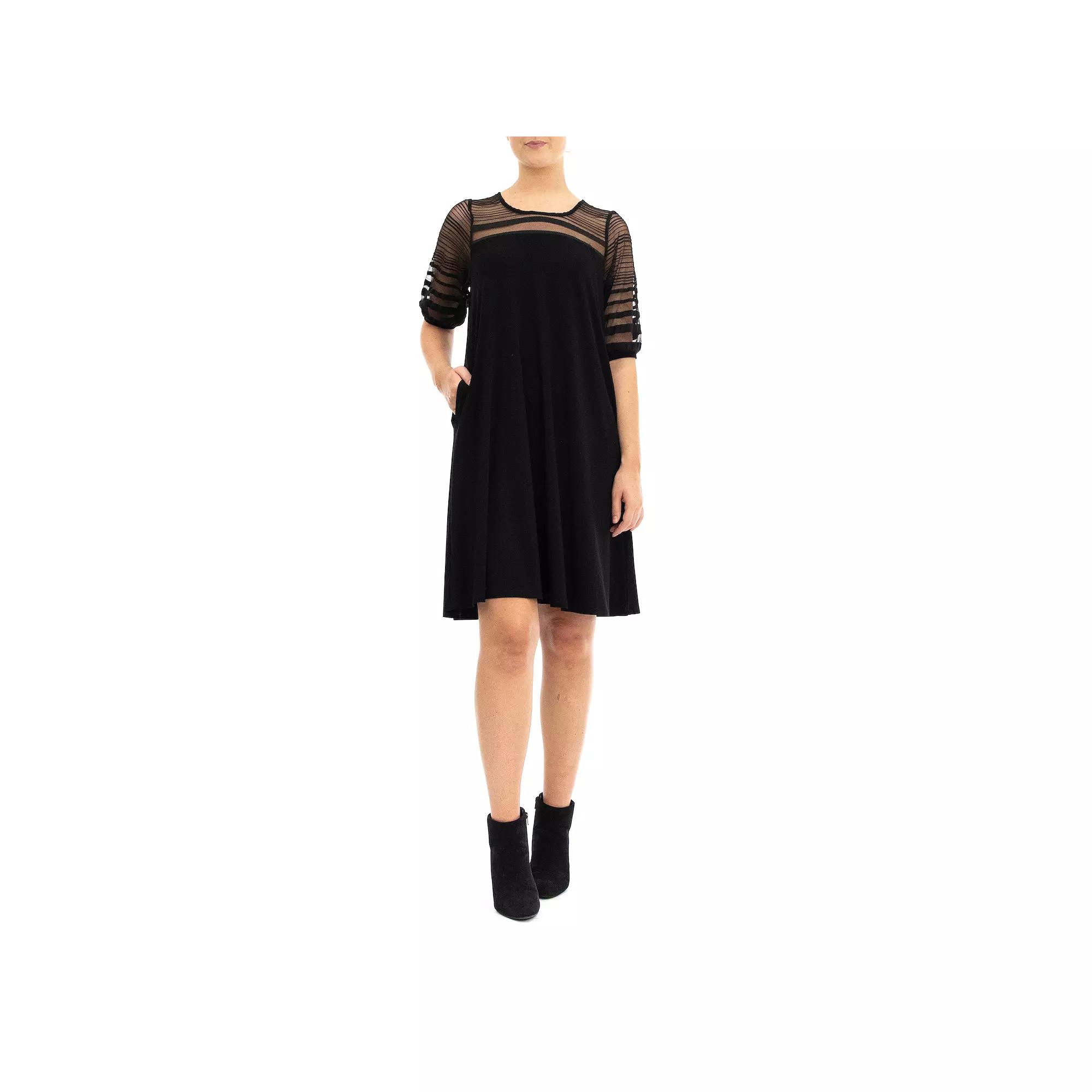 Womens Nina Leonard Semi-Sheer Dress Product Image