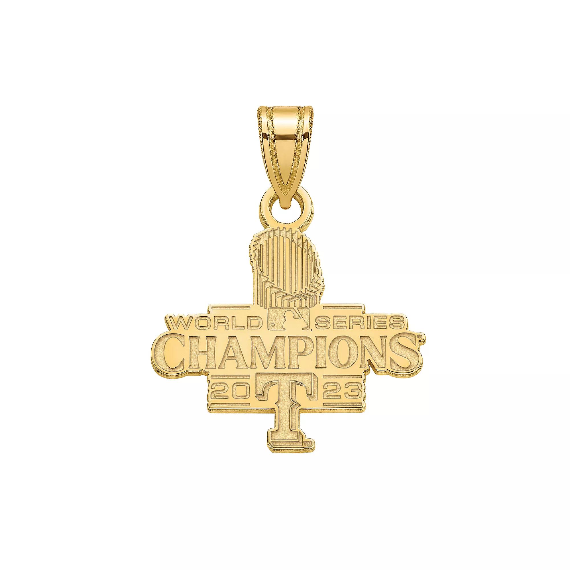 LogoArt 14k Gold Over Sterling Silver 2023 World Series Champs Texas Rangers Small Pendant, Women's Product Image