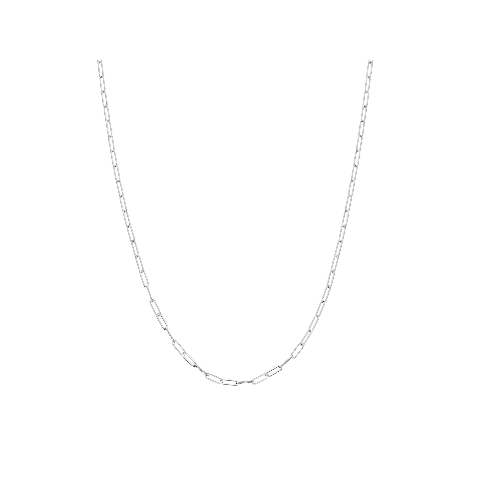 14k Gold Paper Clip Link Chain Necklace, Women's, Size: 18", White Product Image
