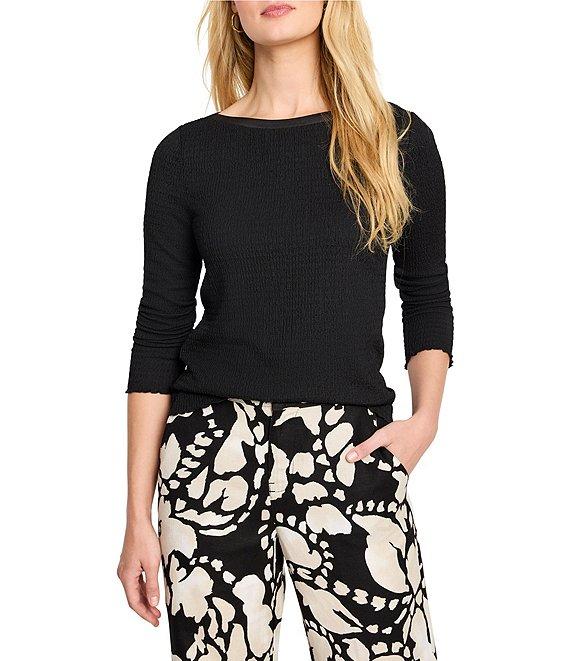 NIC + ZOE Bubble Knit Round Neck Bracelet Sleeve Top Product Image