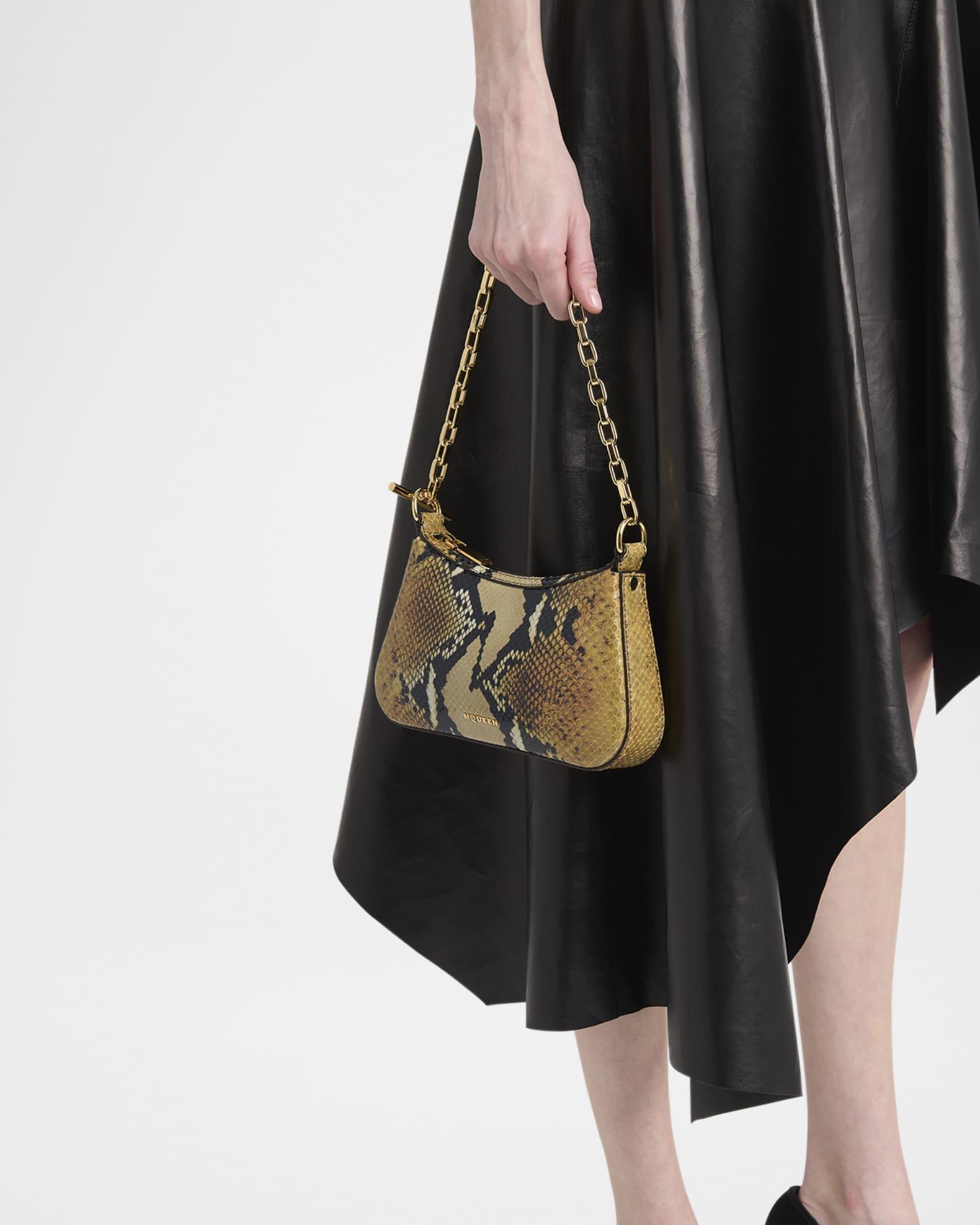 T-Bar Python-Embossed Leather Mini Pouch Bag Product Image