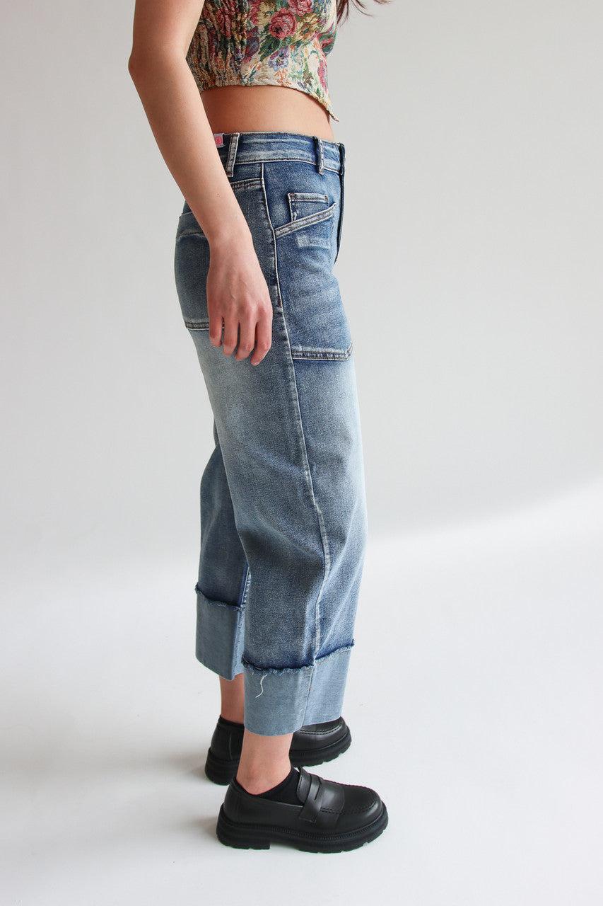 Patch Pocket Barrel Jeans Product Image