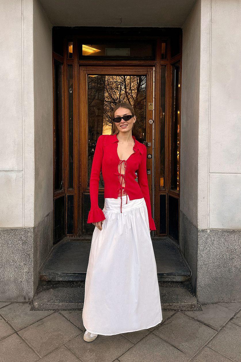 Gathered Maxi Cotton Skirt Product Image