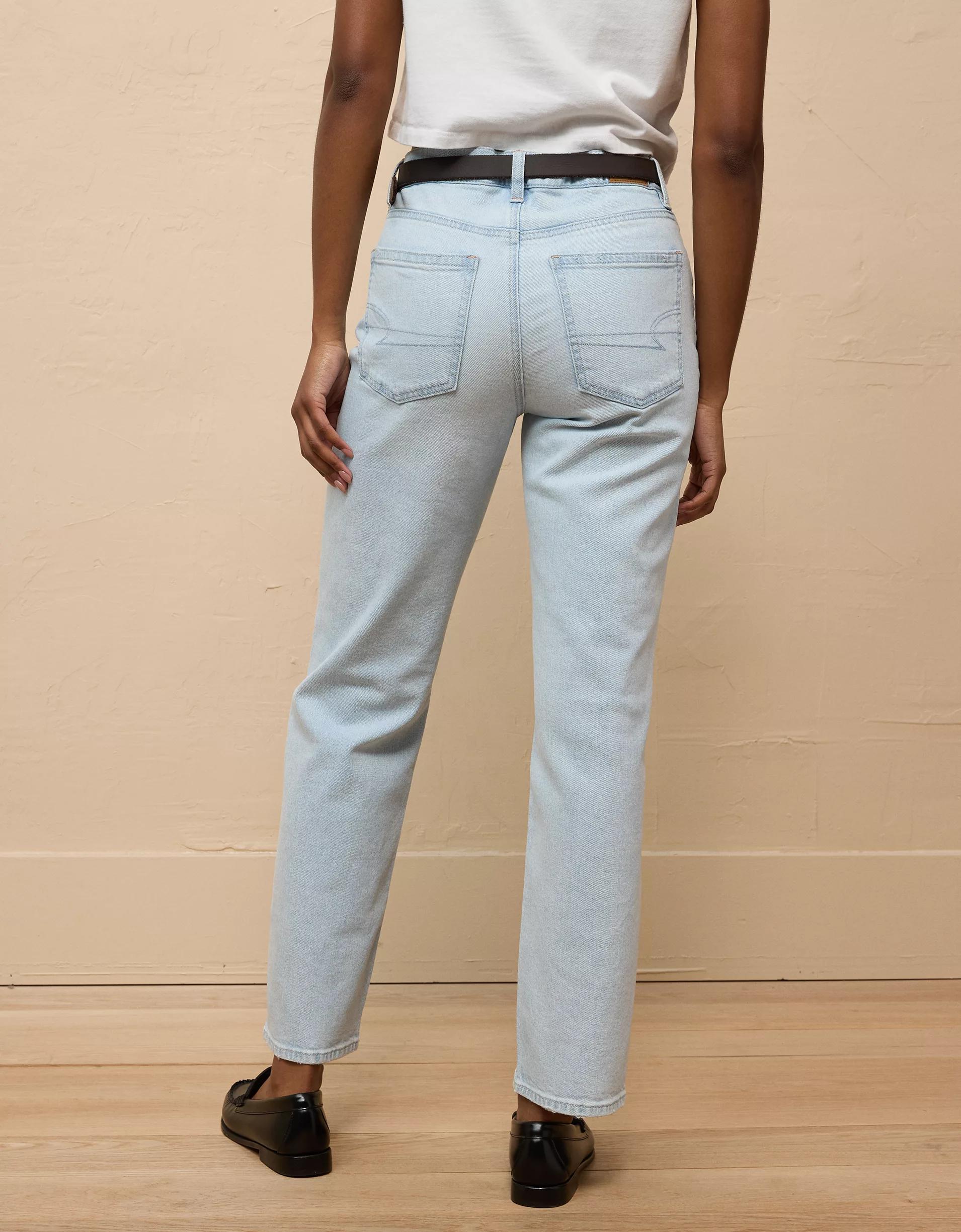 AE Stretch Super High-Waisted Straight Jean Product Image