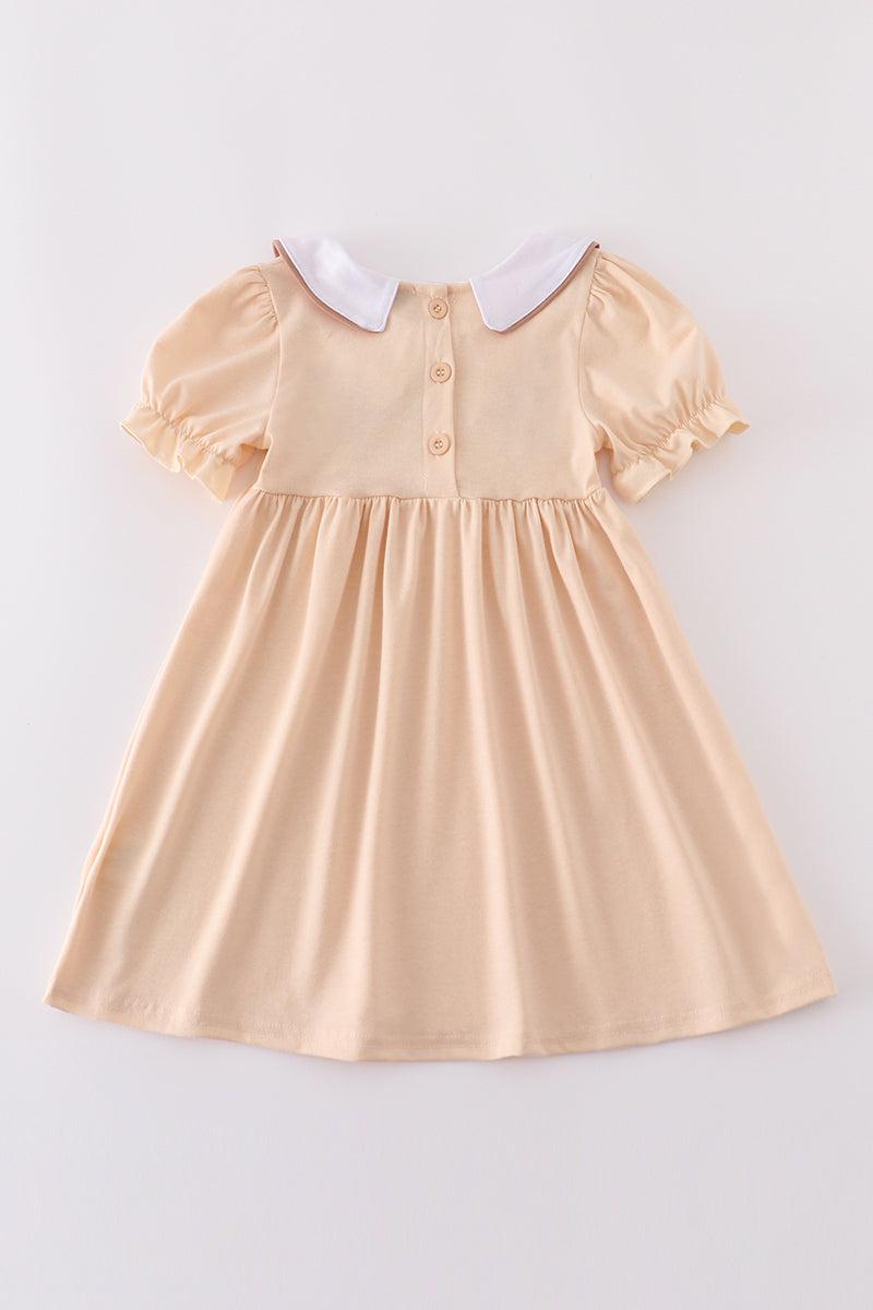 Cream cross french knot dress Product Image