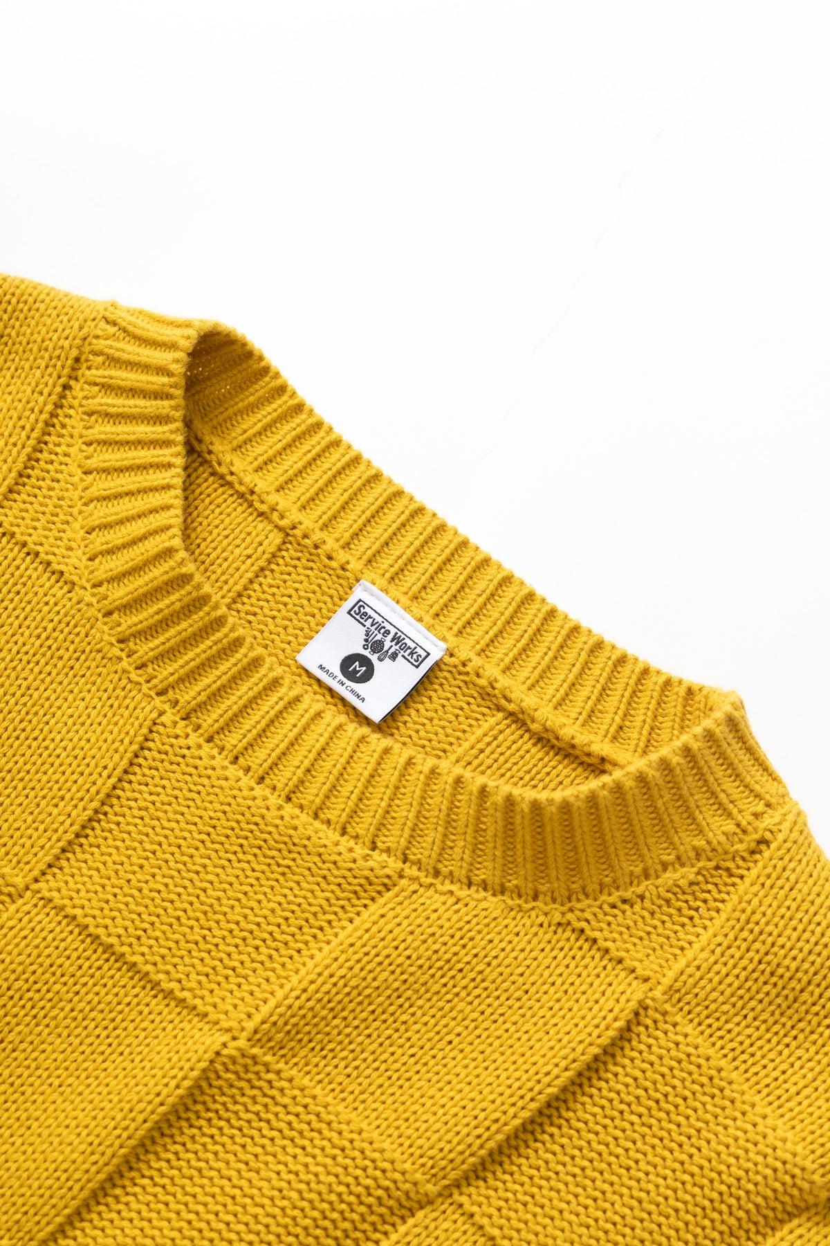 Check Knit Crewneck - Ochre Product Image