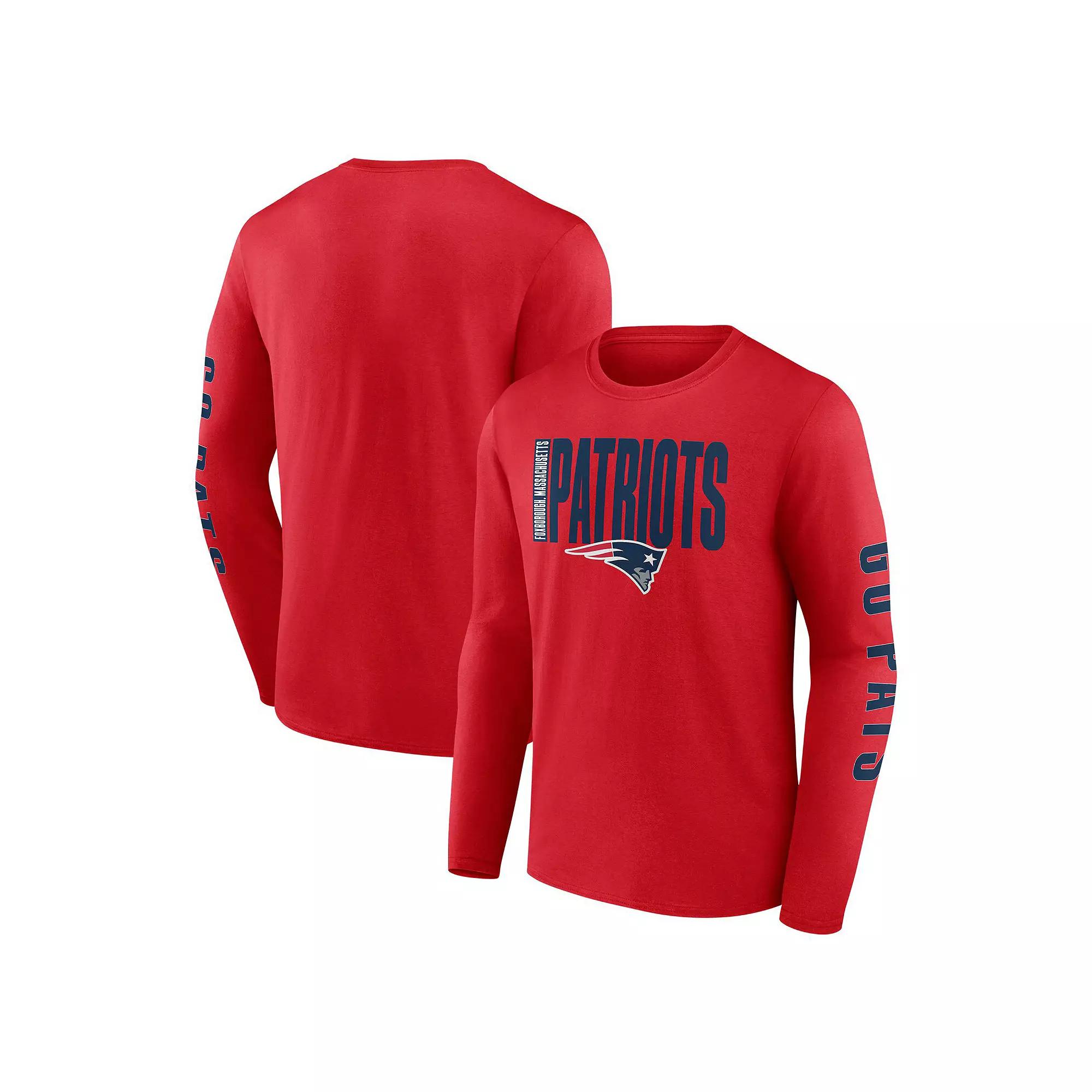 Men's Fanatics Red New England Patriots Vision Long Sleeve T-Shirt, Size: XL Product Image