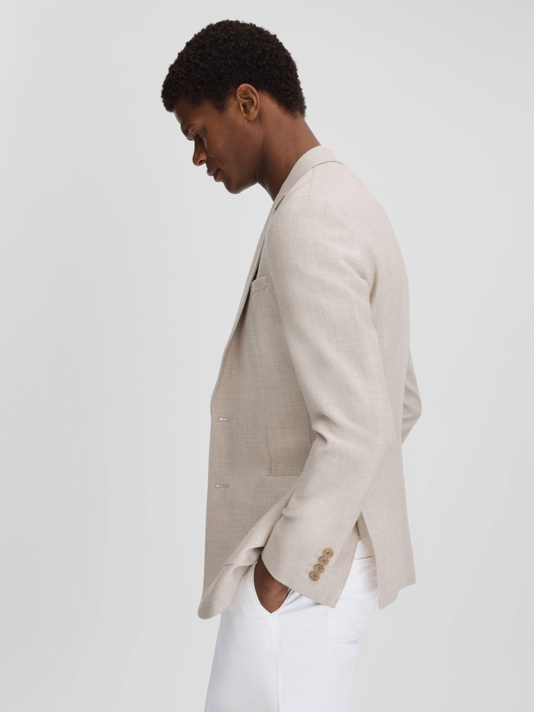 Attire Stone Slim Fit Textured Wool Blend Single Breasted Blazer Product Image