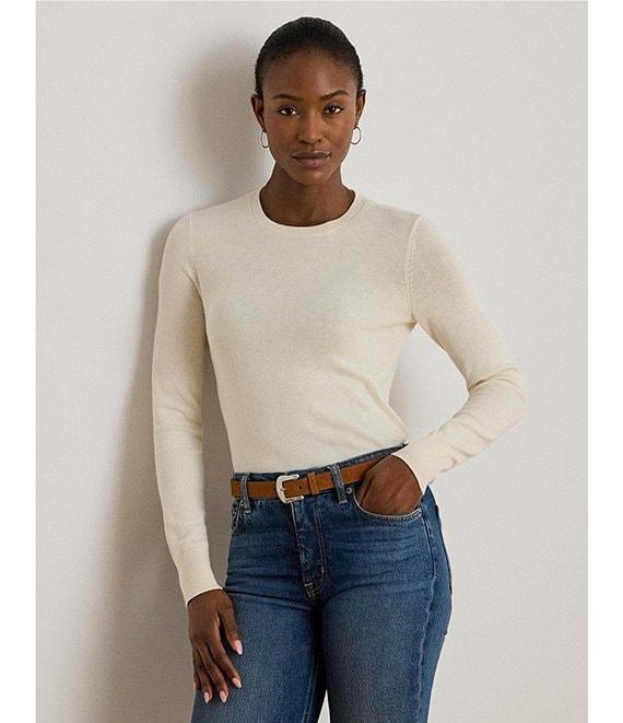 Lauren Ralph Lauren Soft Cotton Blend Crew Neck Long Sleeve Sweater Product Image
