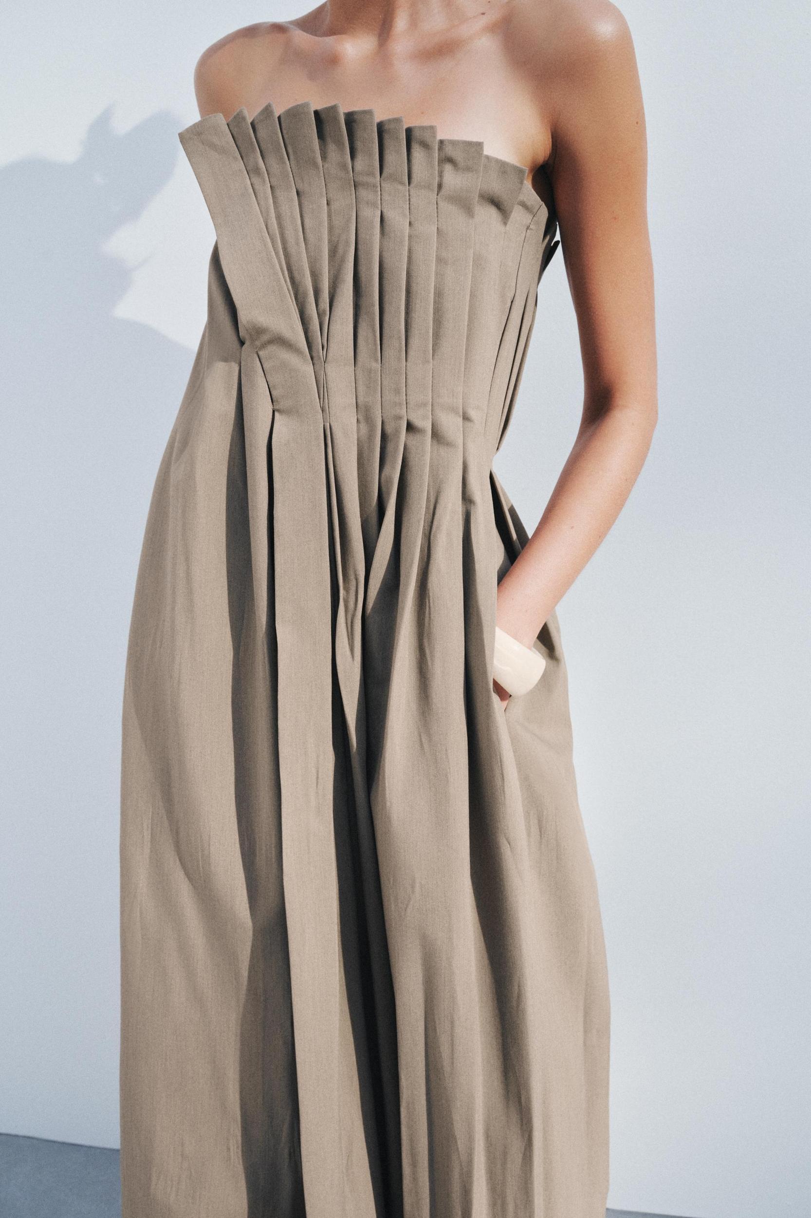 PLEATED WRINKLED DRESS ZW COLLECTION Product Image