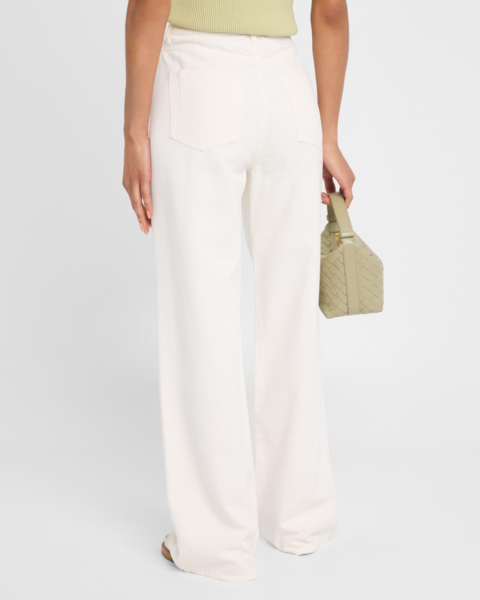 Dunn Drawstring Wide-Leg Jeans with Crochet Trim Product Image