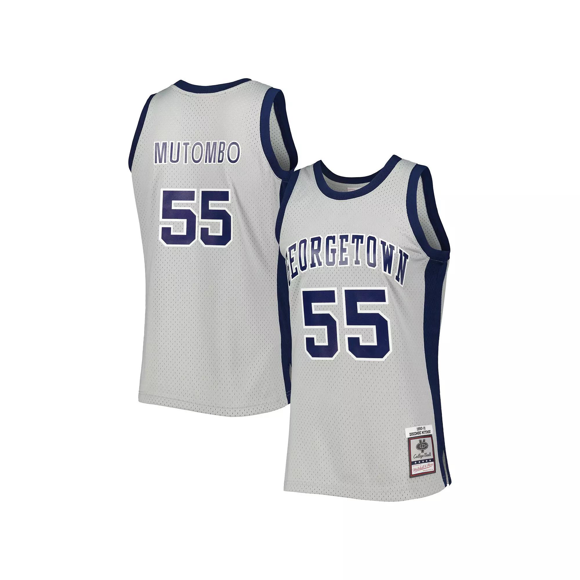Men's Mitchell & Ness Dikembe Mutombo Gray Georgetown Hoyas Swingman Jersey, Size: XL, Grg Grey Product Image