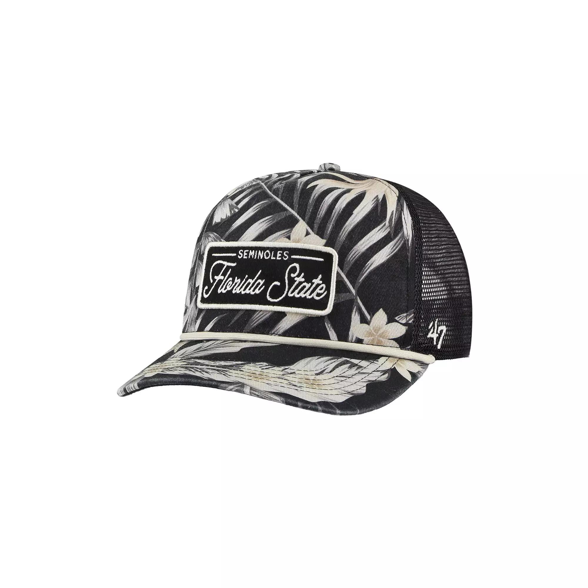 Men's '47 Black Florida State Seminoles Tropicalia Hitch Adjustable Hat Product Image