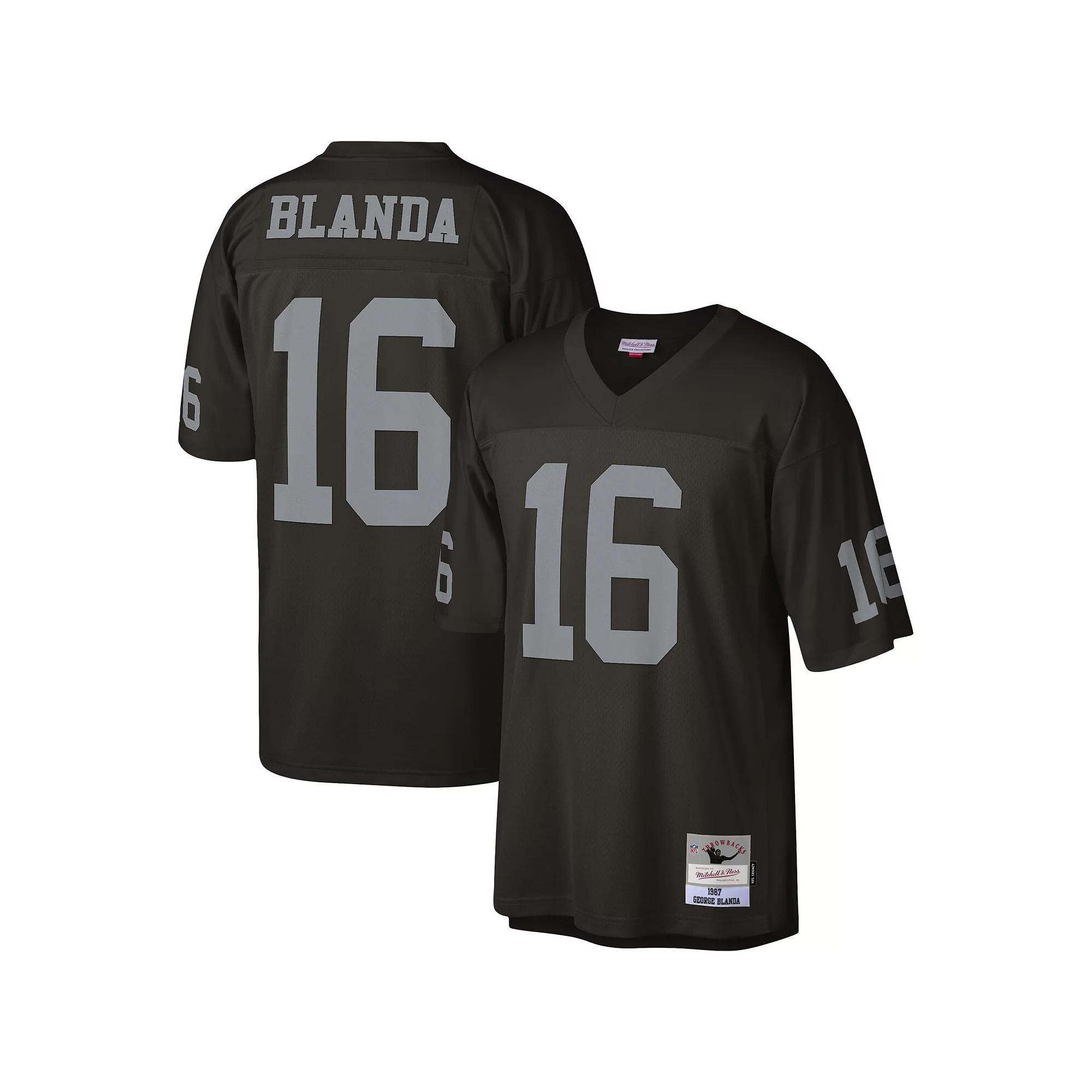 Men's Mitchell & Ness George Blanda Black Las Vegas Raiders Legacy Replica Jersey,  Product Image
