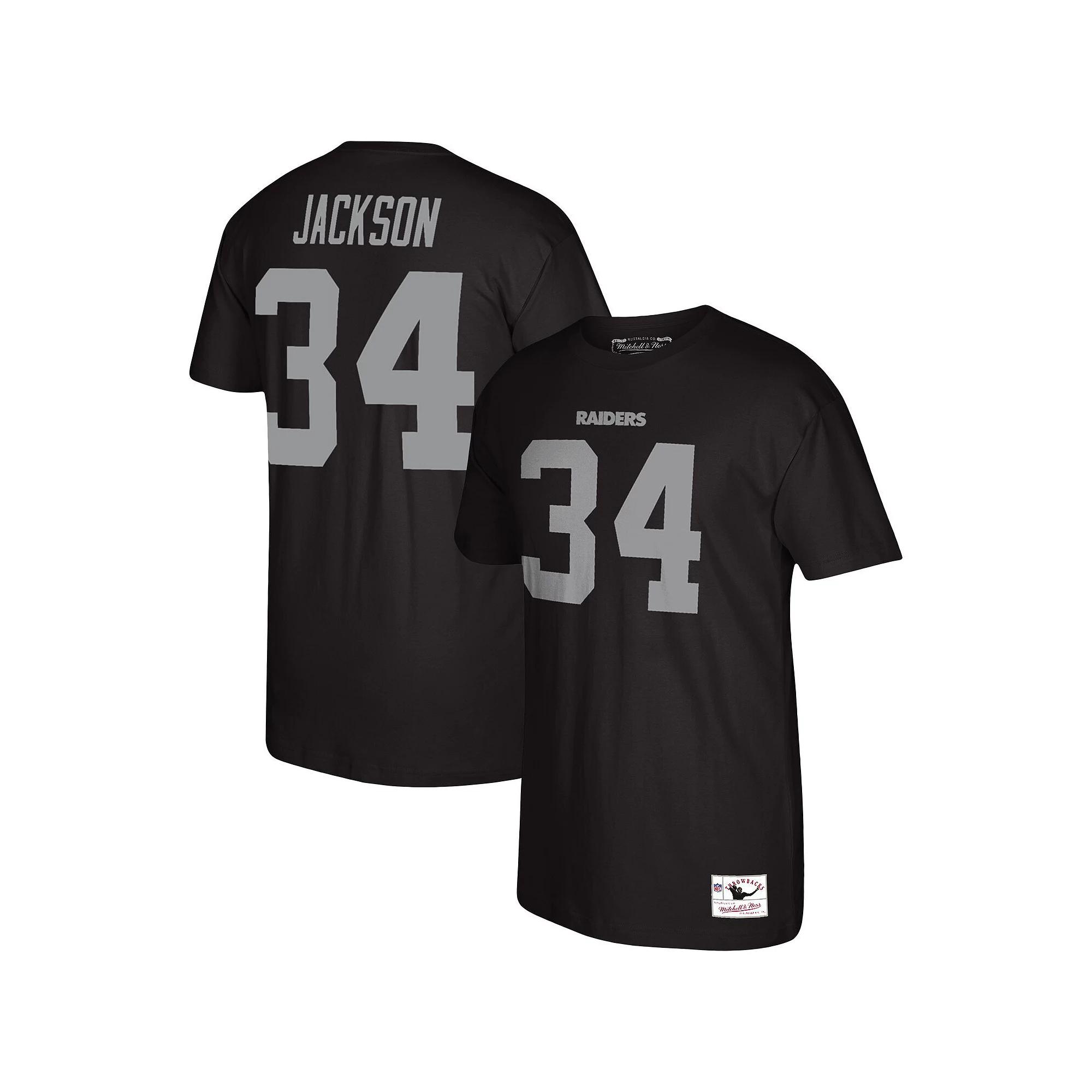 Men's Mitchell & Ness Bo Jackson Black Los Angeles Raiders Retired Player Name & Number T-Shirt, Size: Medium, Nfl Black Product Image
