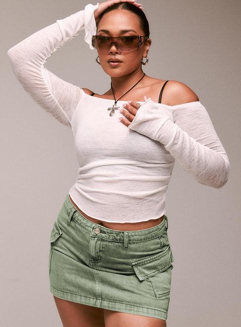 Zakai Cargo Denim Mini Skirt Green Product Image