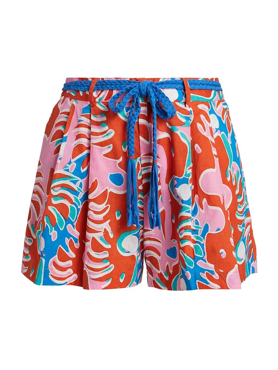 Womens Chantal Belted Cotton Shorts Product Image