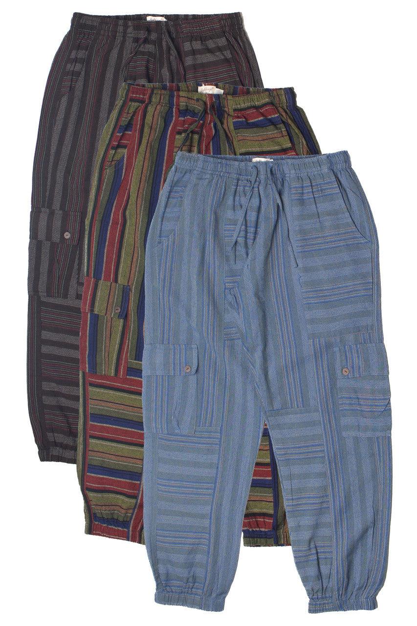 Striped Cargo Joggers Product Image