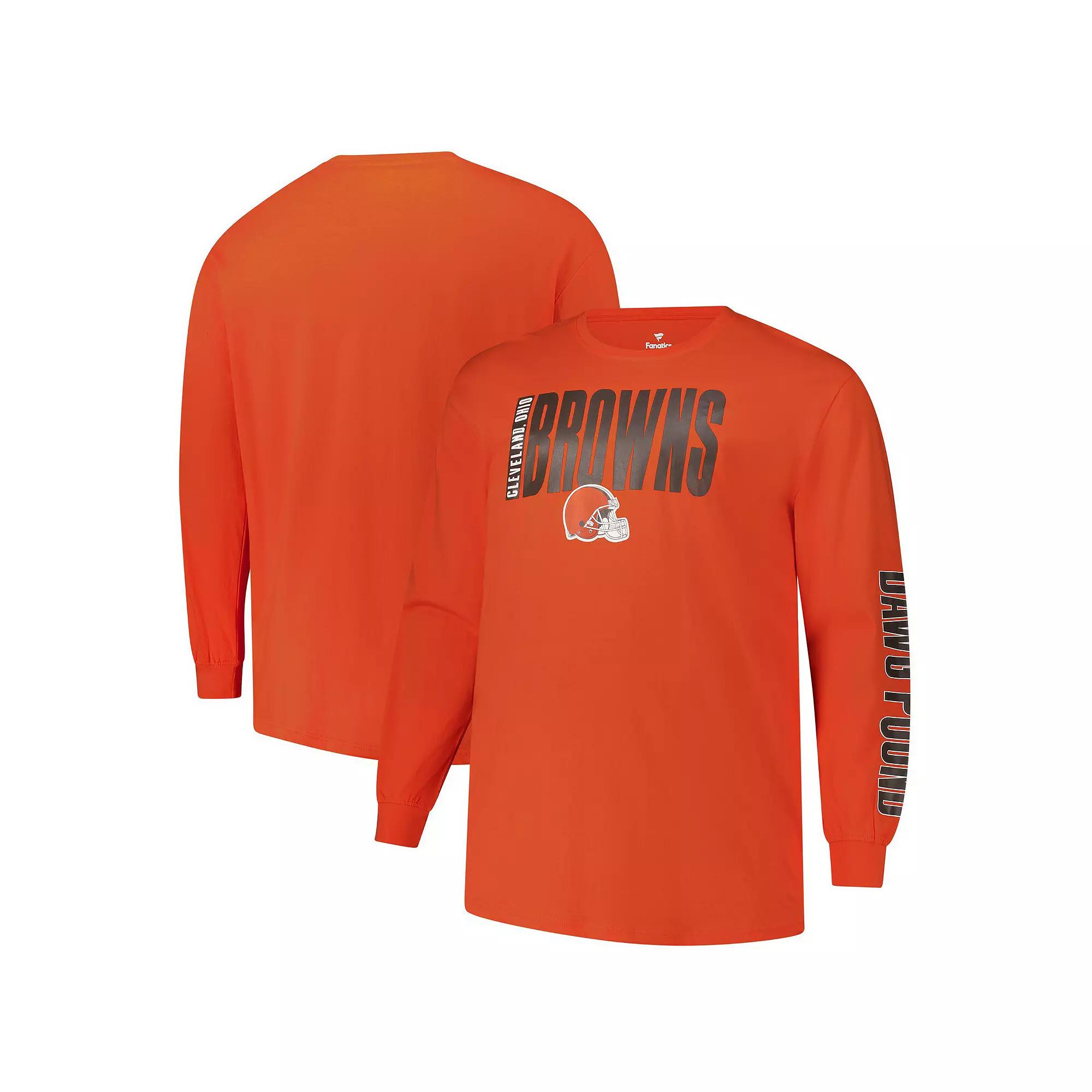 Men's Fanatics Orange Cleveland Browns Big & Tall Vision Long Sleeve T-Shirt,  Product Image