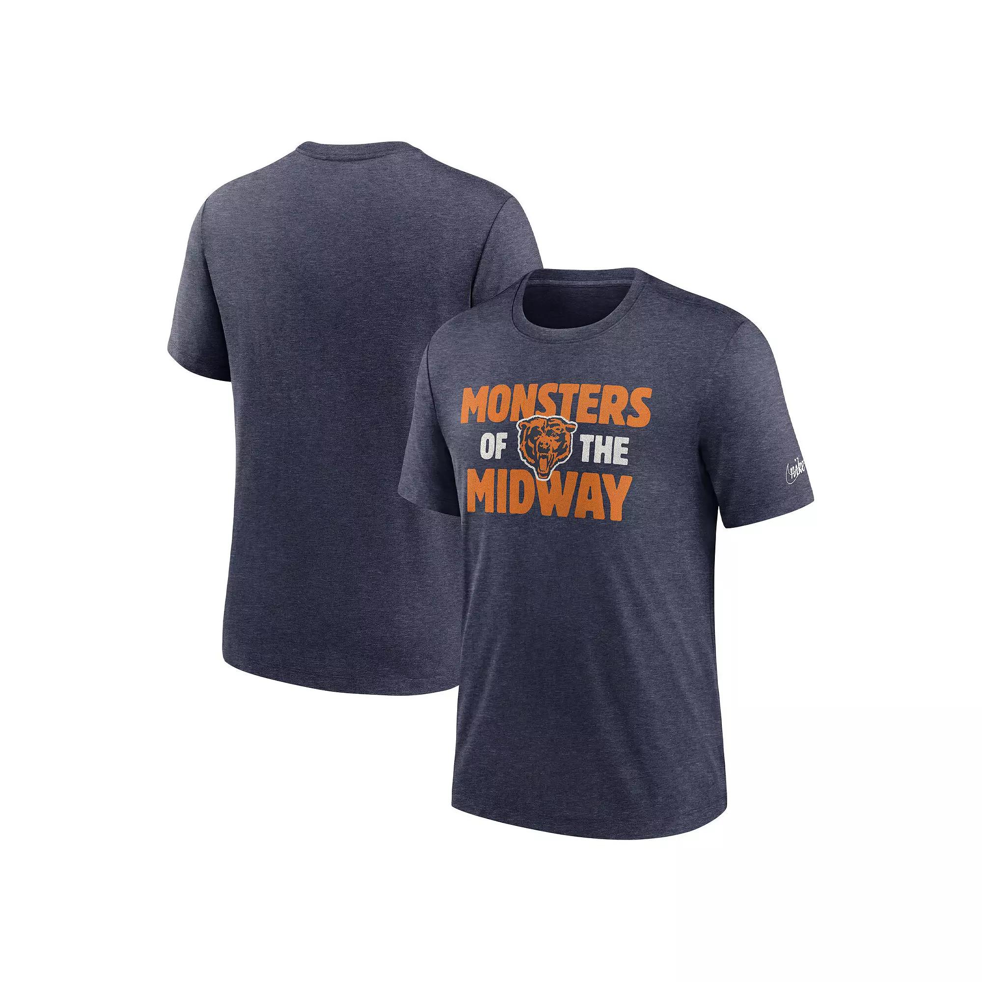 Men's Nike Heathered Navy Chicago Bears Local Tri-Blend T-Shirt,  Product Image