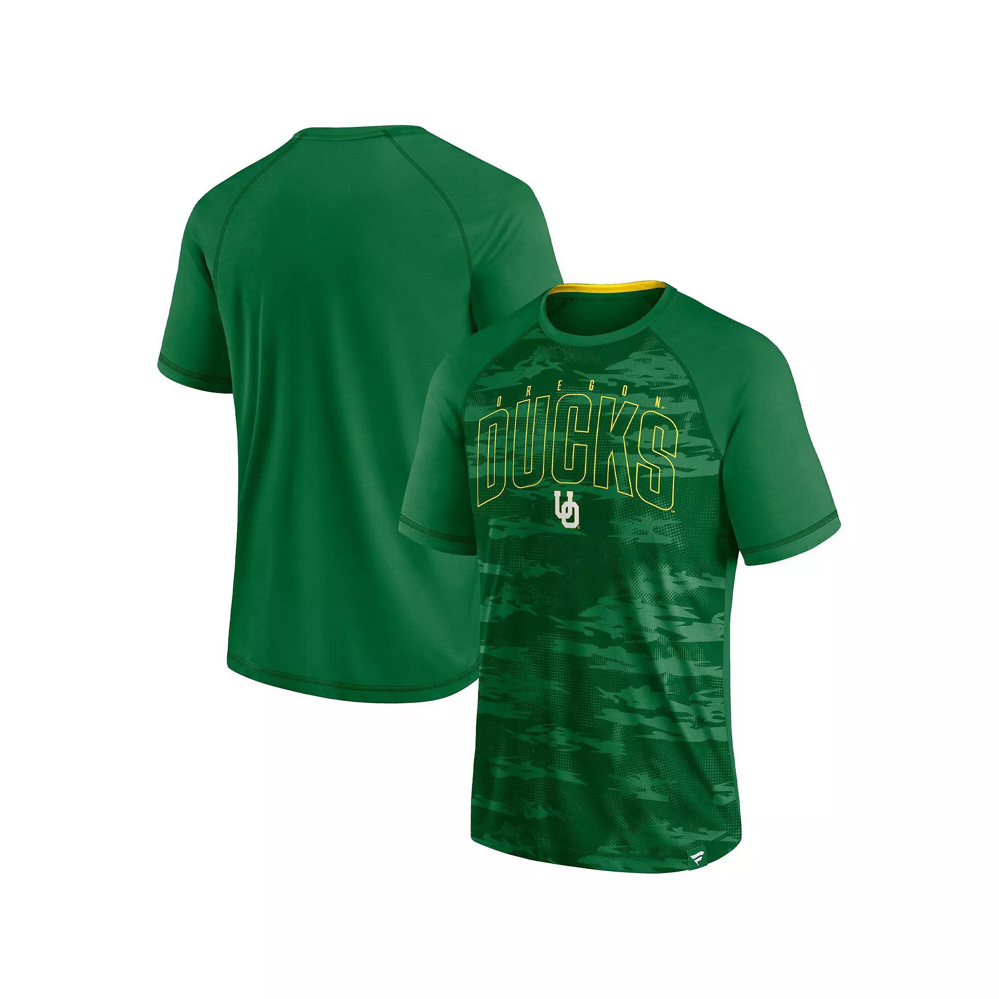 Men's Fanatics Branded Green Oregon Ducks Arch Outline Raglan T-Shirt,  Product Image