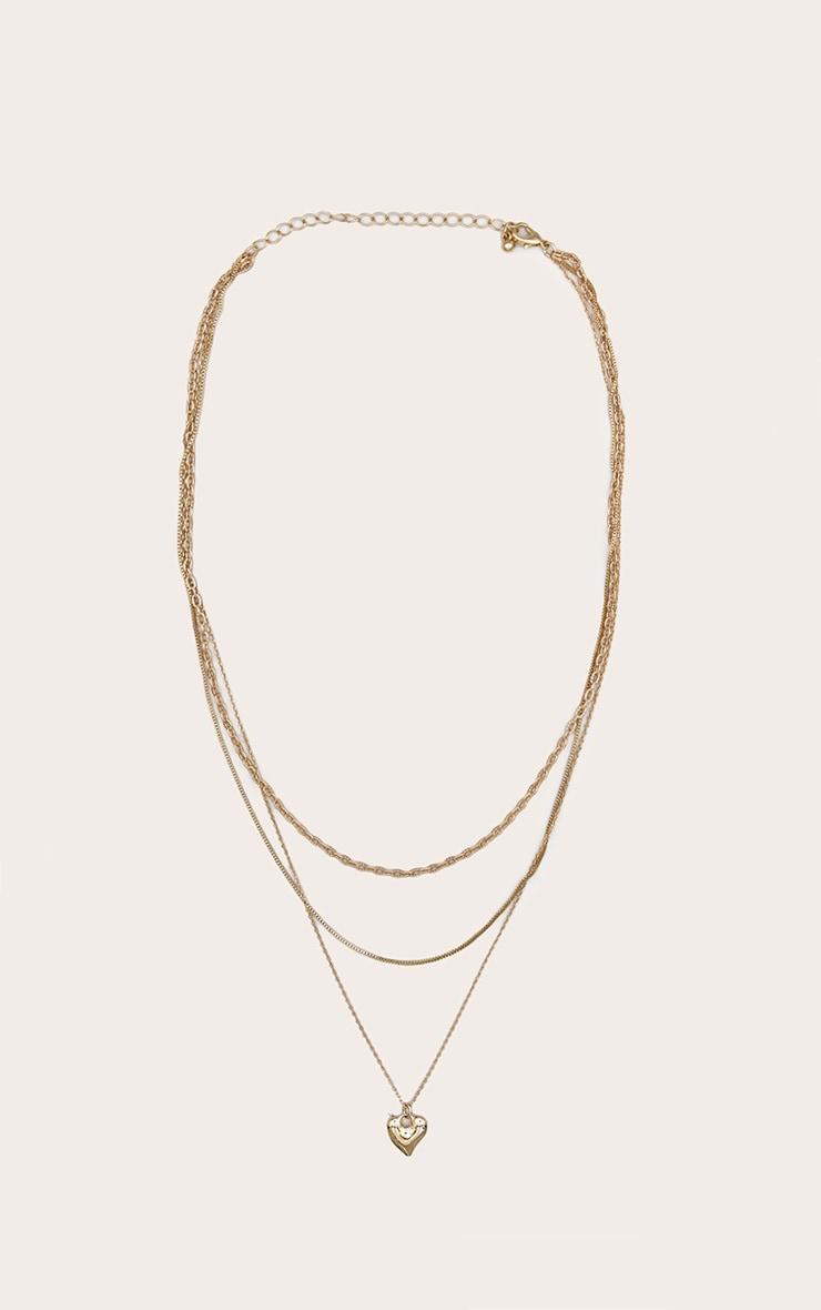 Gold Abstract Pendant Layered Necklace Product Image