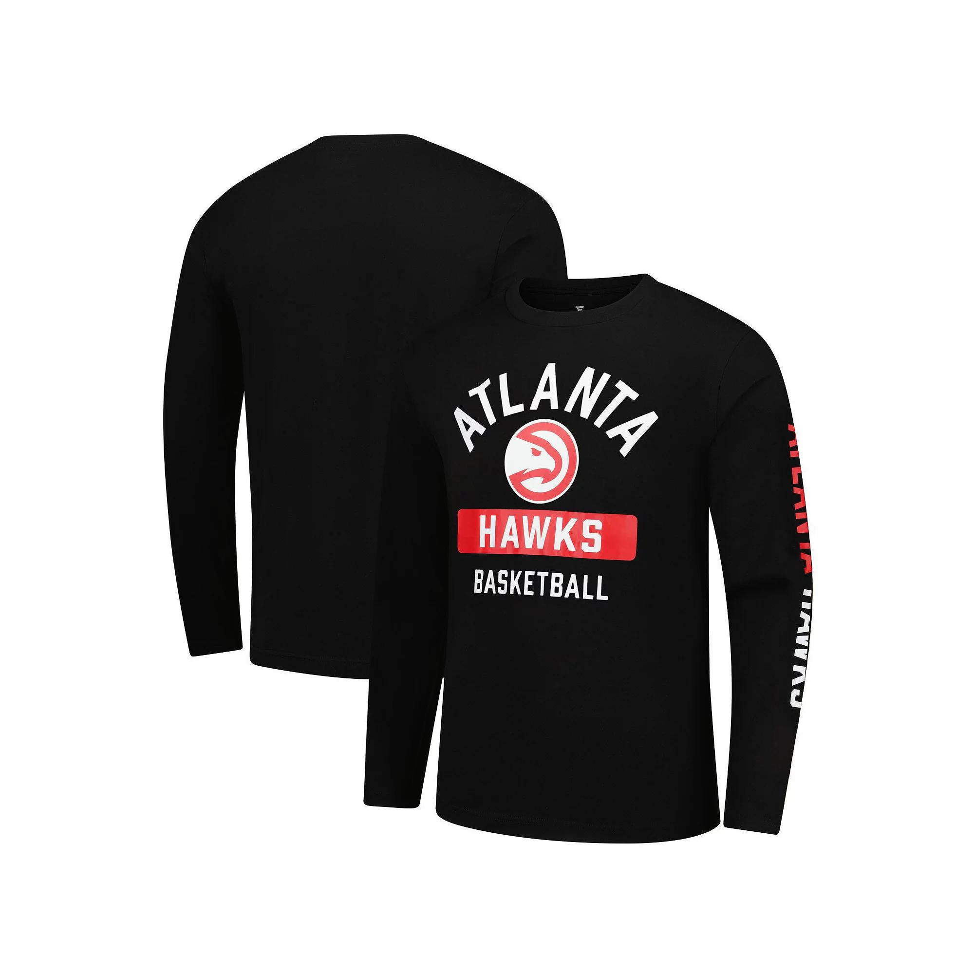 Men's Fanatics  Black Atlanta Hawks Long Sleeve T-Shirt, Size: XL Product Image