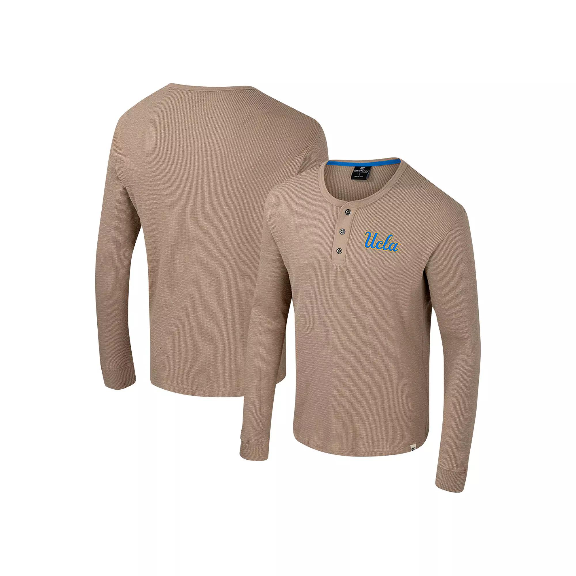 Men's Colosseum  Tan UCLA Bruins Great Outdoors Henley Long Sleeve Shirt, Size: Large, Team Product Image