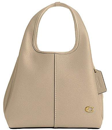 COACH Polished Pebble Leather Lana Gold Tone Shoulder Bag 23 Product Image