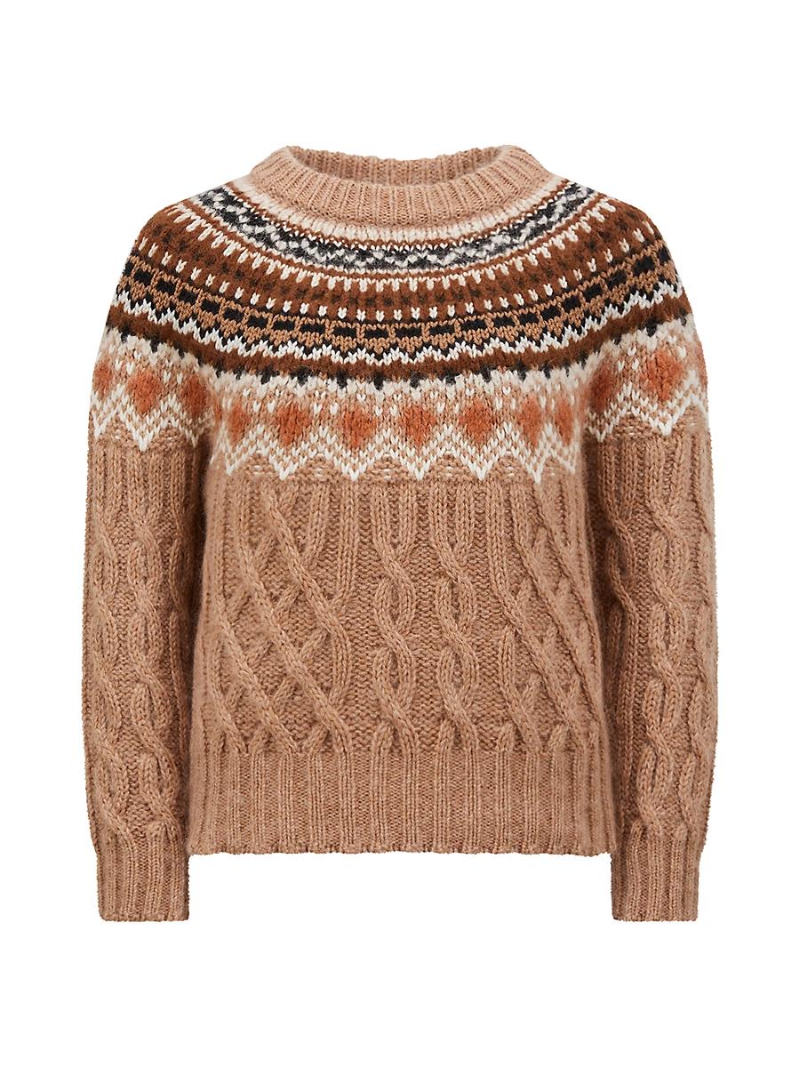 Womens Carded Wool Alpaca Knit Sweater Product Image