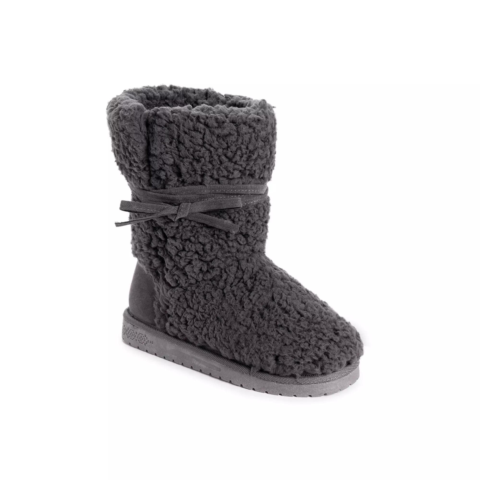 Essentials by MUK LUKS Clementine Womens Faux-Fur Winter Boots Dark Gray Grey Product Image