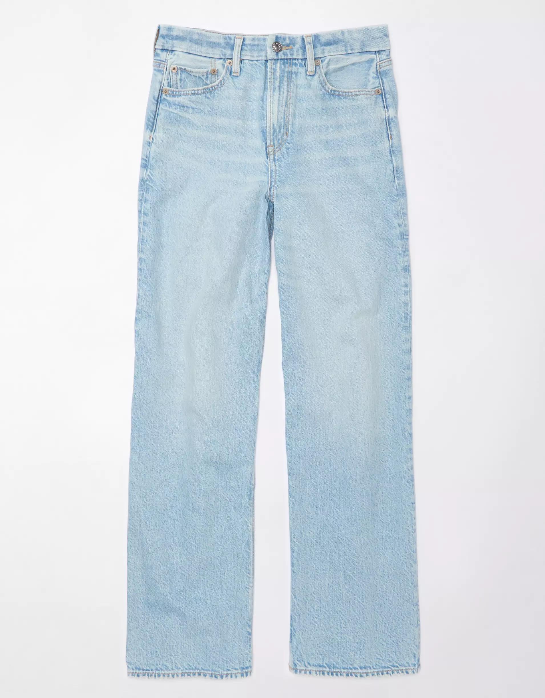 AE Strigid Curvy Super High-Waisted Baggy Straight Jean Product Image