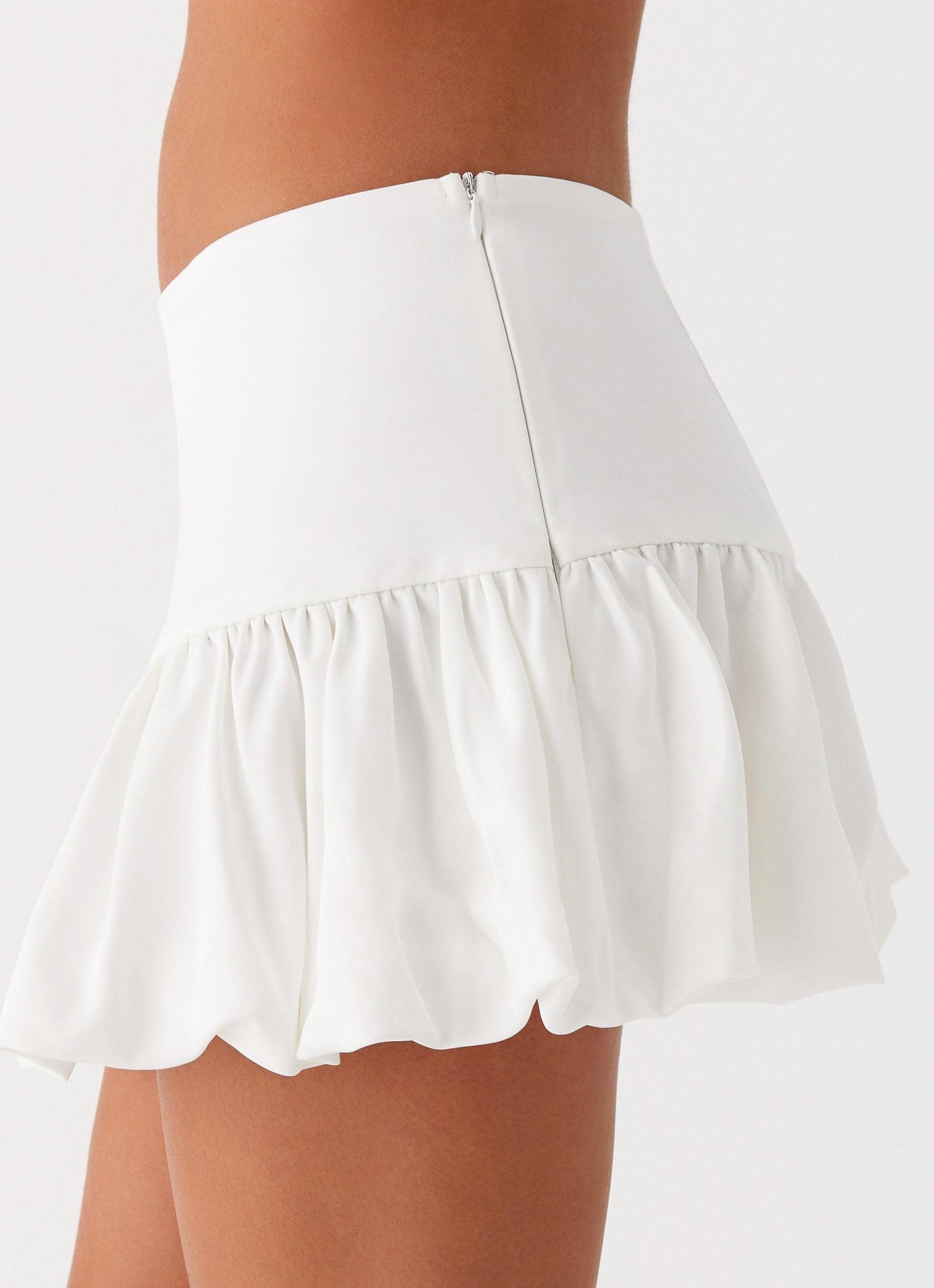Sweet Thing Bubble Crop Top - White Product Image