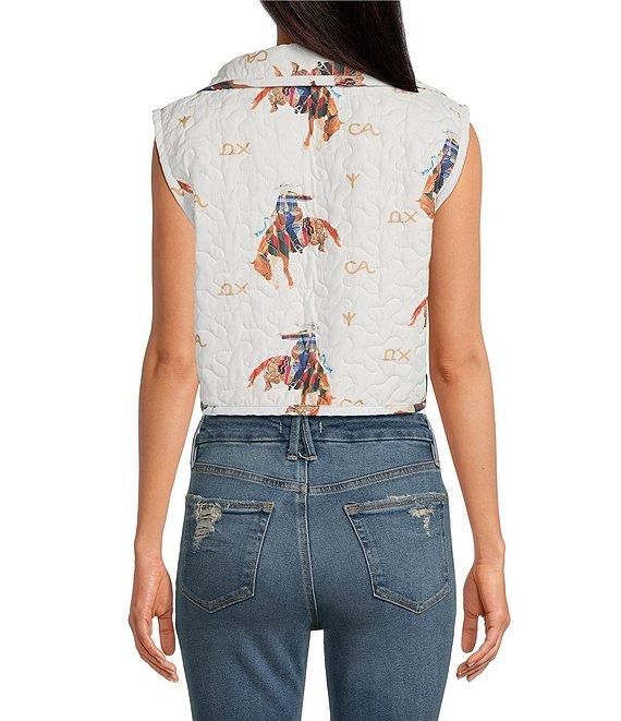 Ida Mae Home Cowgirl Western Quilted Cropped Vest Product Image