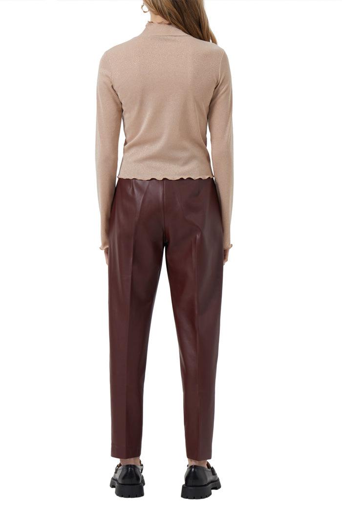 Vegan Leather Tapered Trousers Product Image