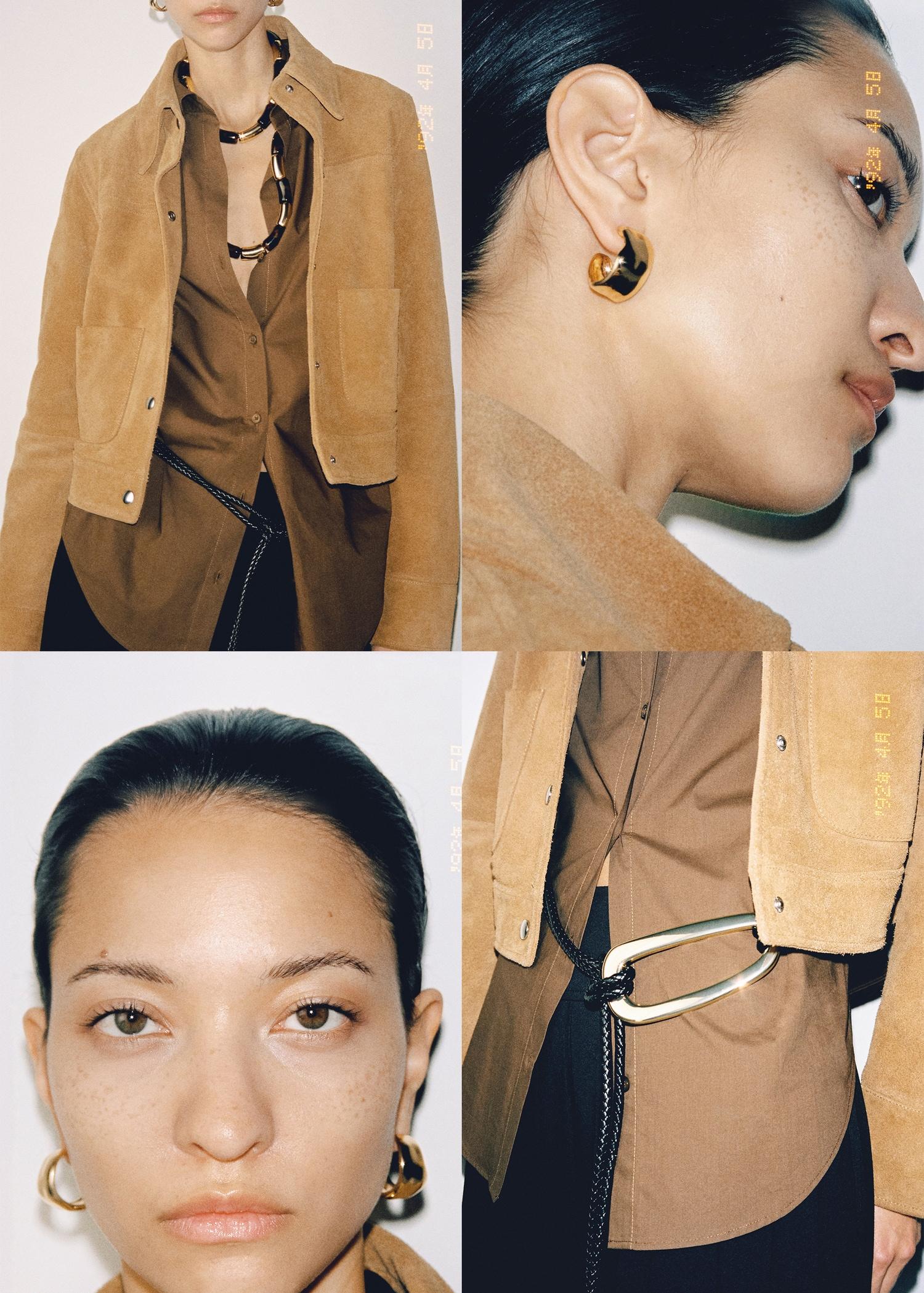 Suede leather jacket - Women | MANGO USA Product Image