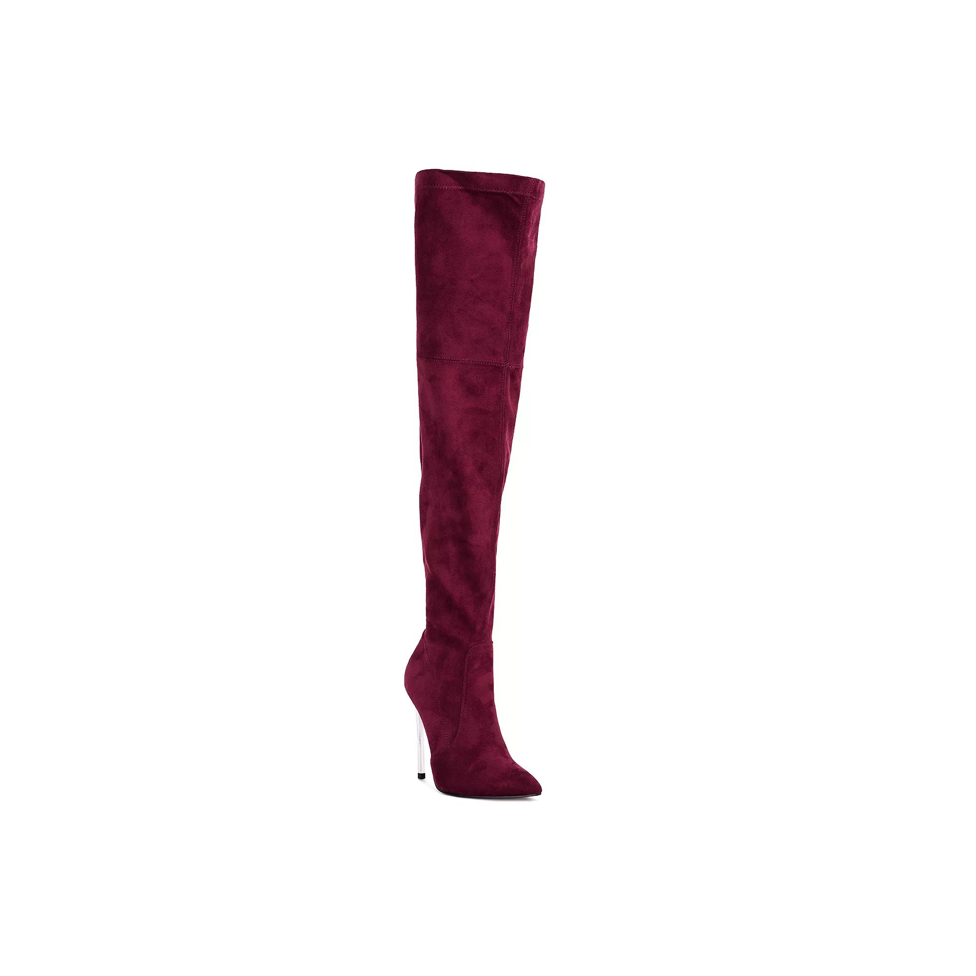 London Rag Women's Thigh-High Boots, Size: 5, Red Product Image