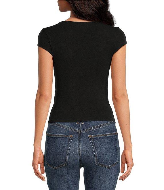 Good American Super Stretch Sweetheart Neck Short Sleeve Tee Product Image