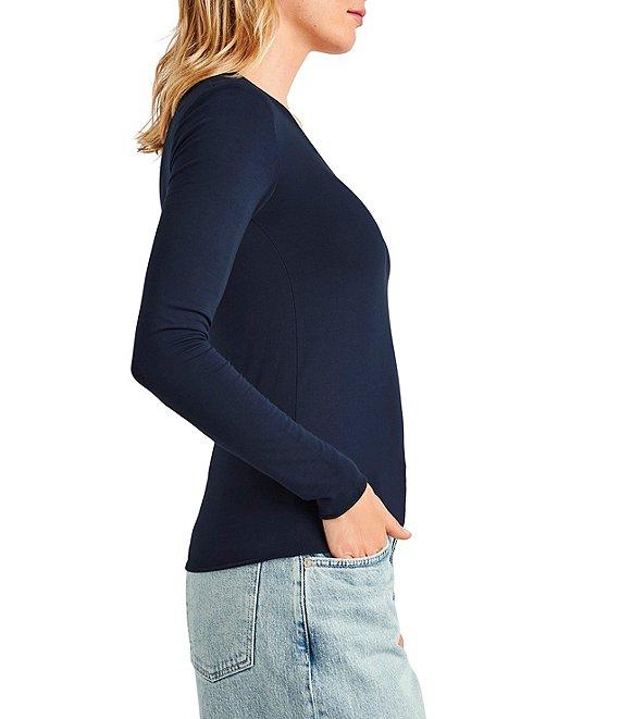 Splendid Bamboo Jersey V-Neck Long Sleeve Tee Product Image