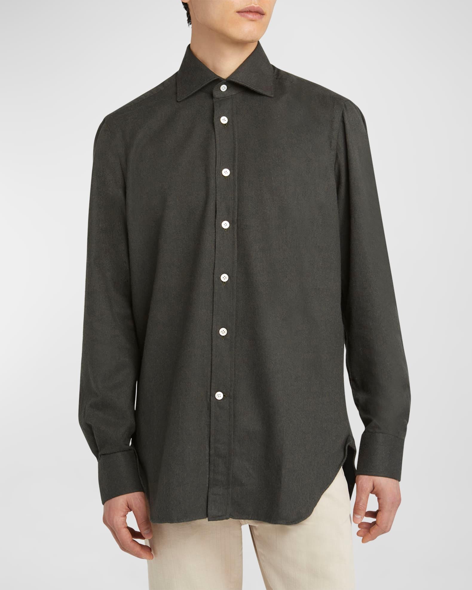 Men's Cotton Flannel Casual Button-Down Shirt Product Image