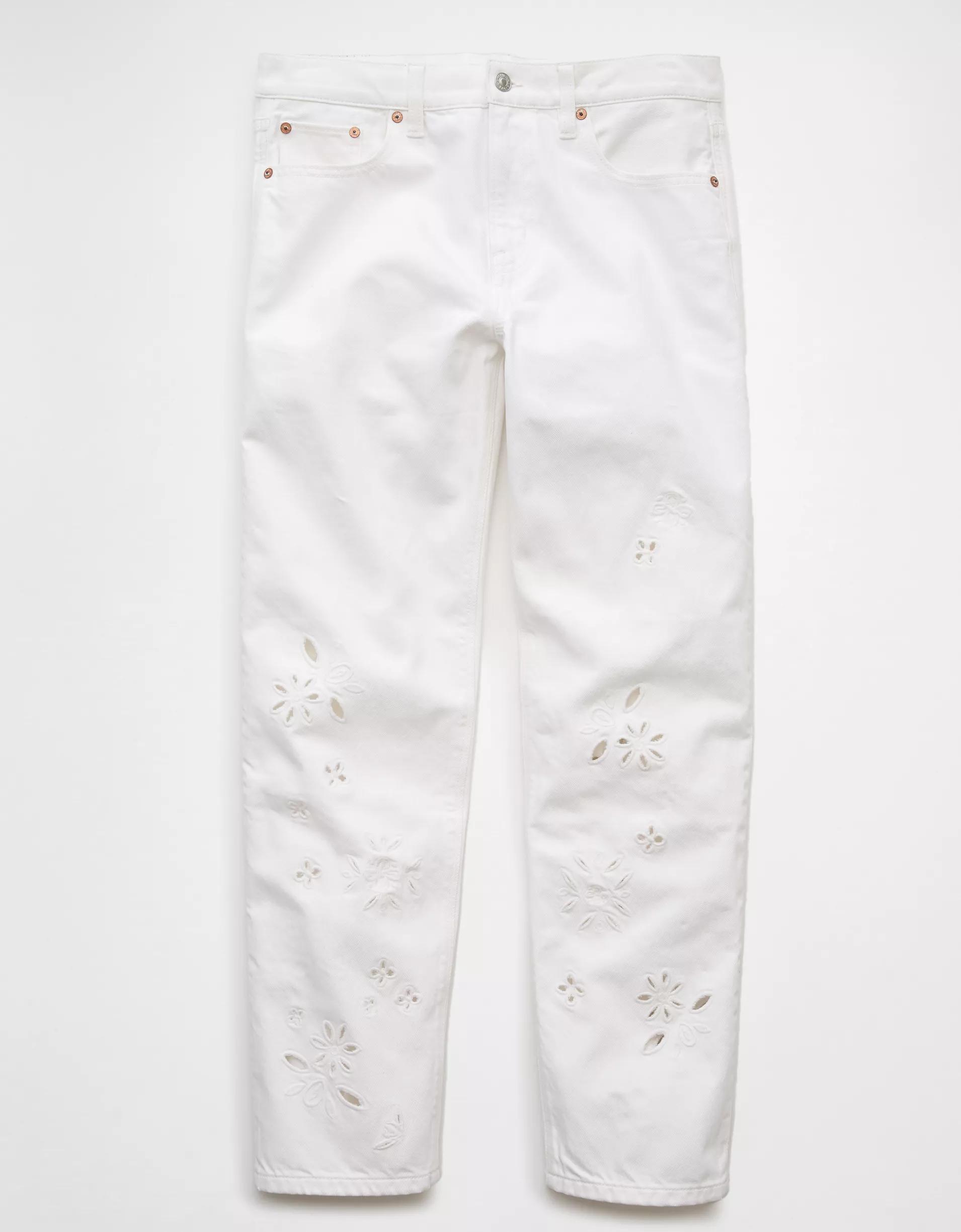 AE Strigid Embroidered Low-Rise Ex-Boyfriend Jean Product Image