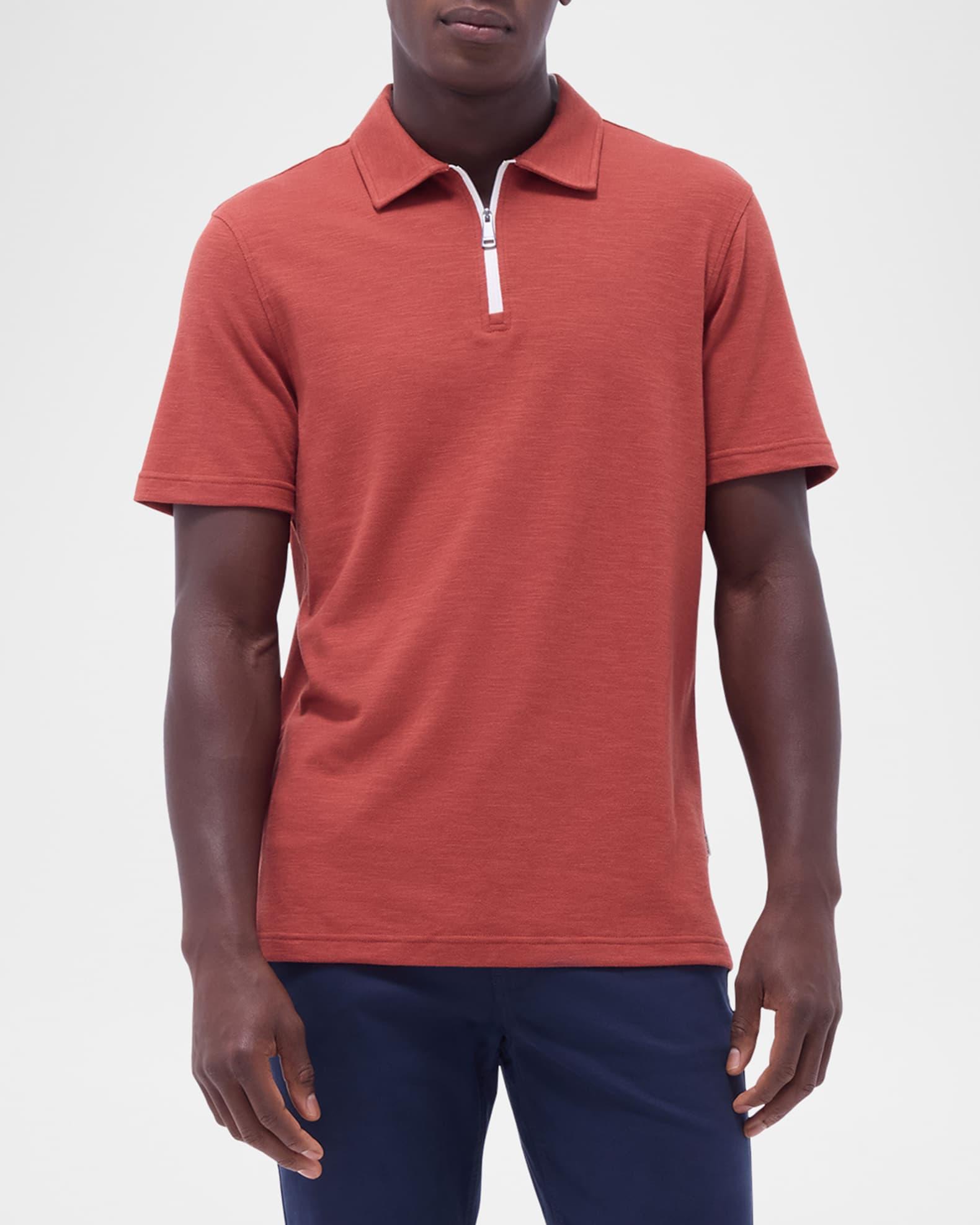 Men's Stretch Quarter-Zip Polo Shirt Product Image