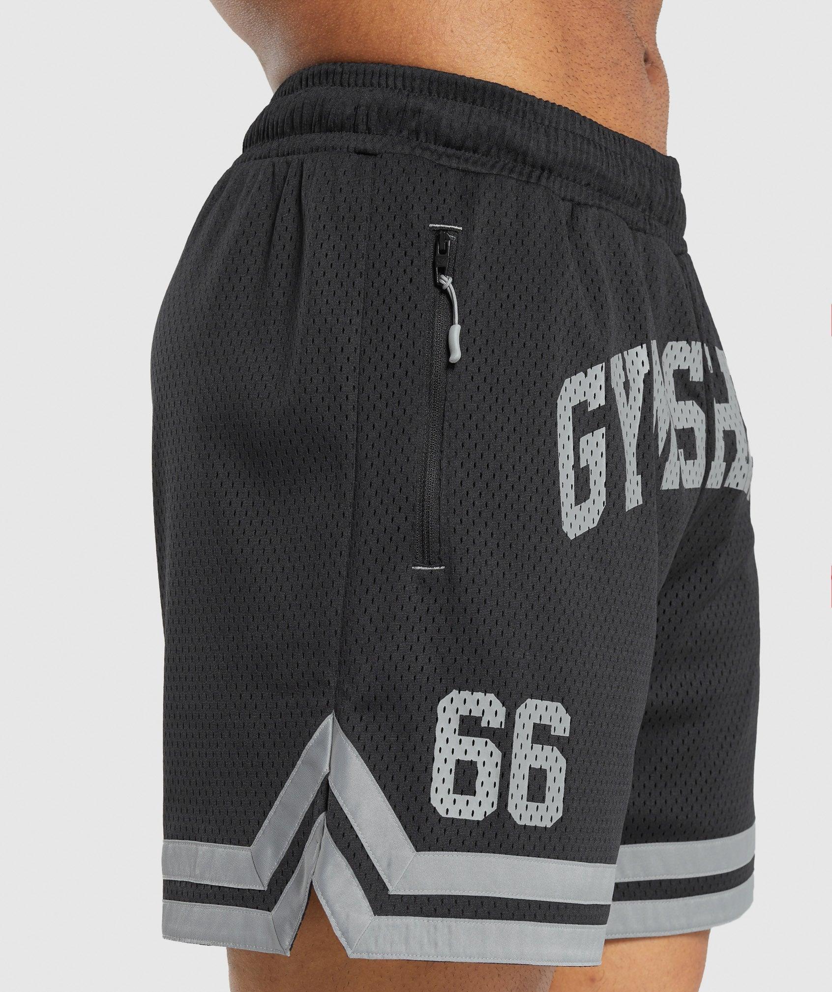 Gymshark Campus Mesh Shorts - Black Male Product Image