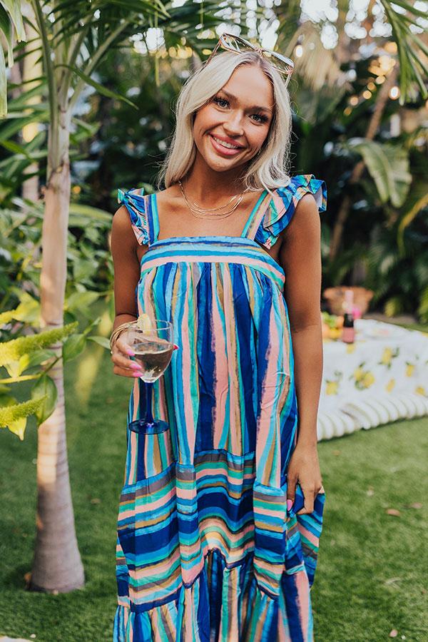 Hit Remix Stripe Midi In Royal Blue Product Image