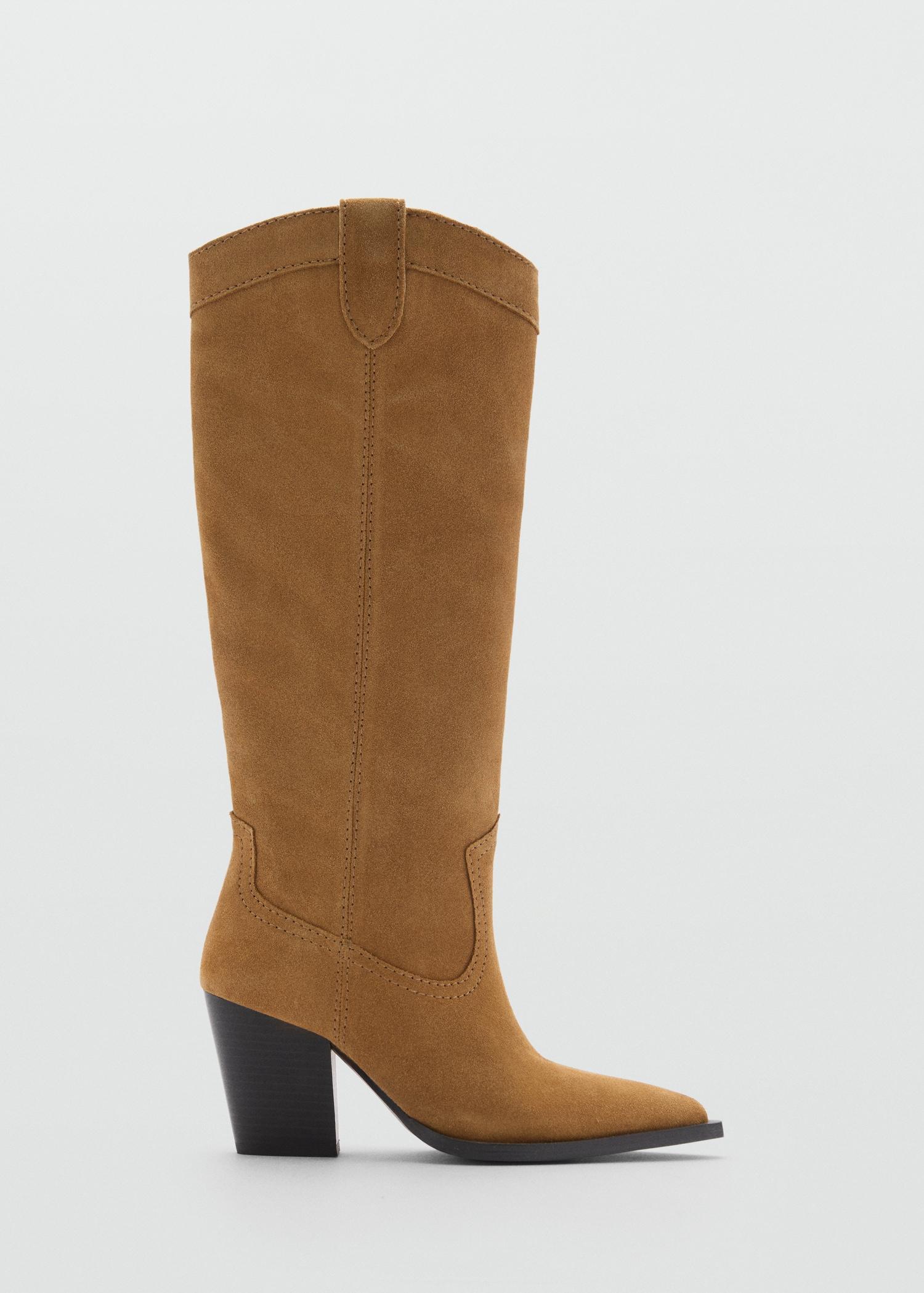 Suede cowboy boots - Women | MANGO USA Product Image
