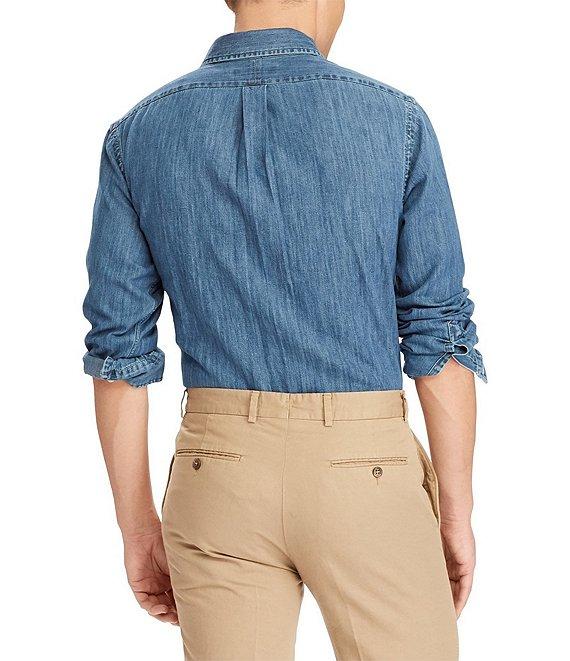 Polo Ralph Lauren Classic Fit Solid Denim Shirt Product Image