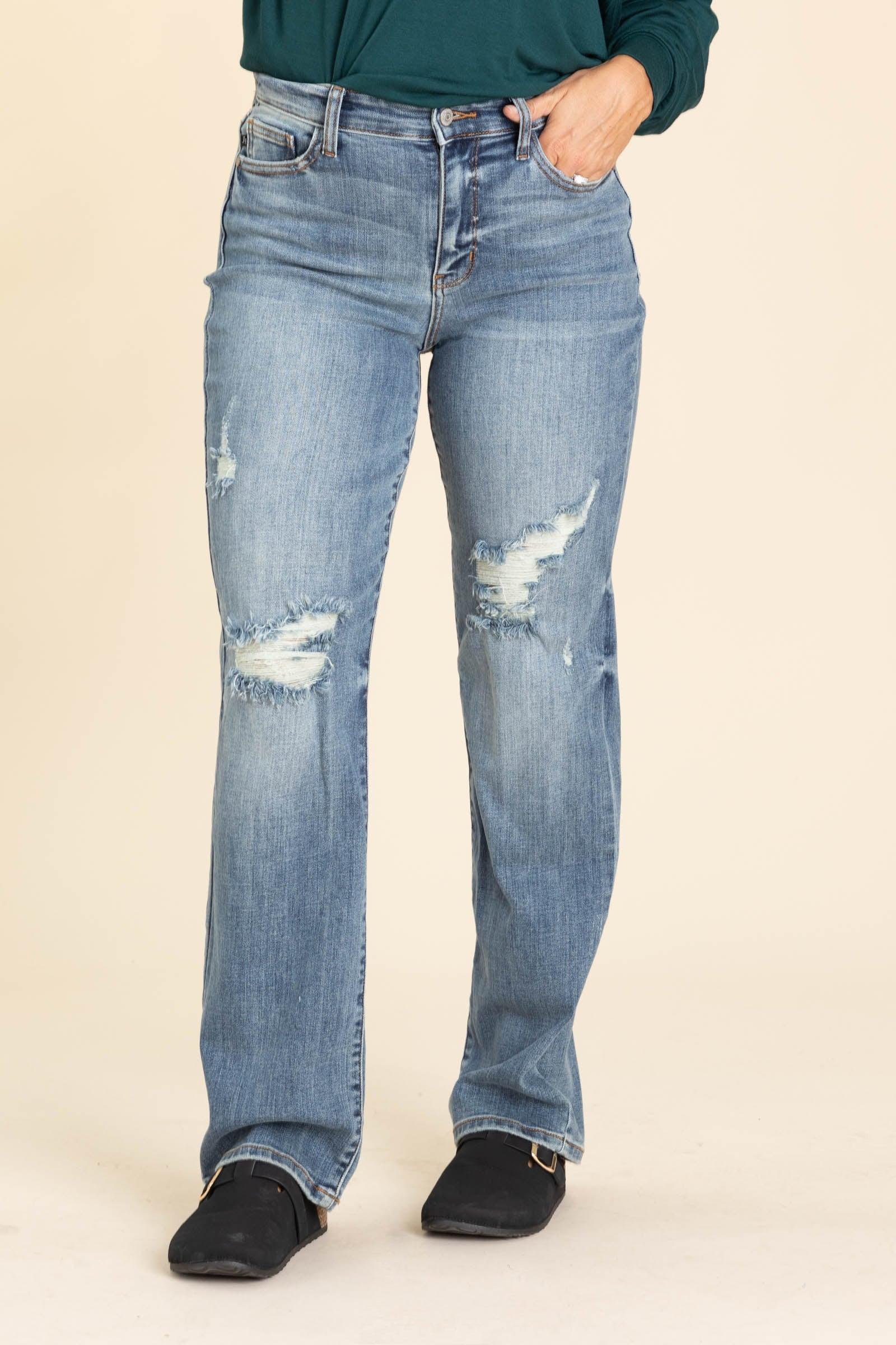 Judy Blue High Waist Dad Straight Jeans Product Image