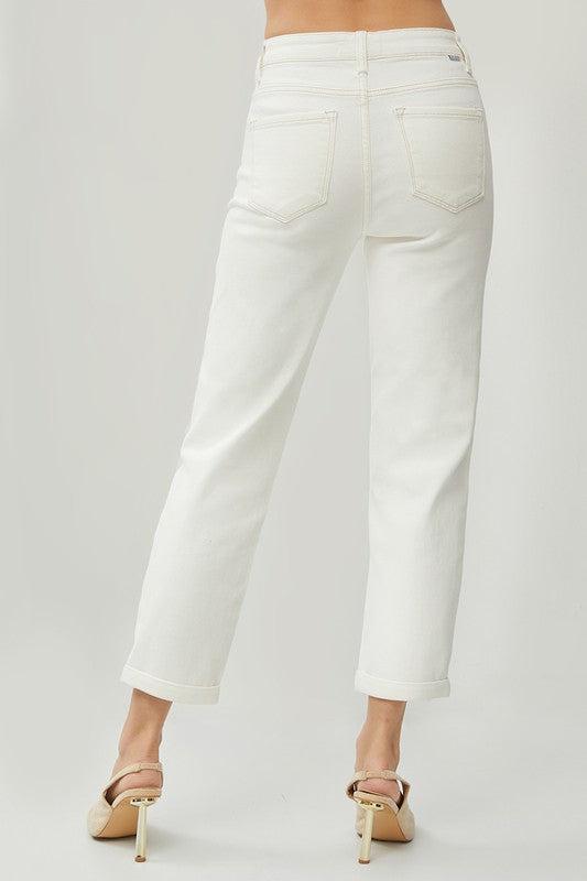 Risen Boyfriend Jeans- White Product Image